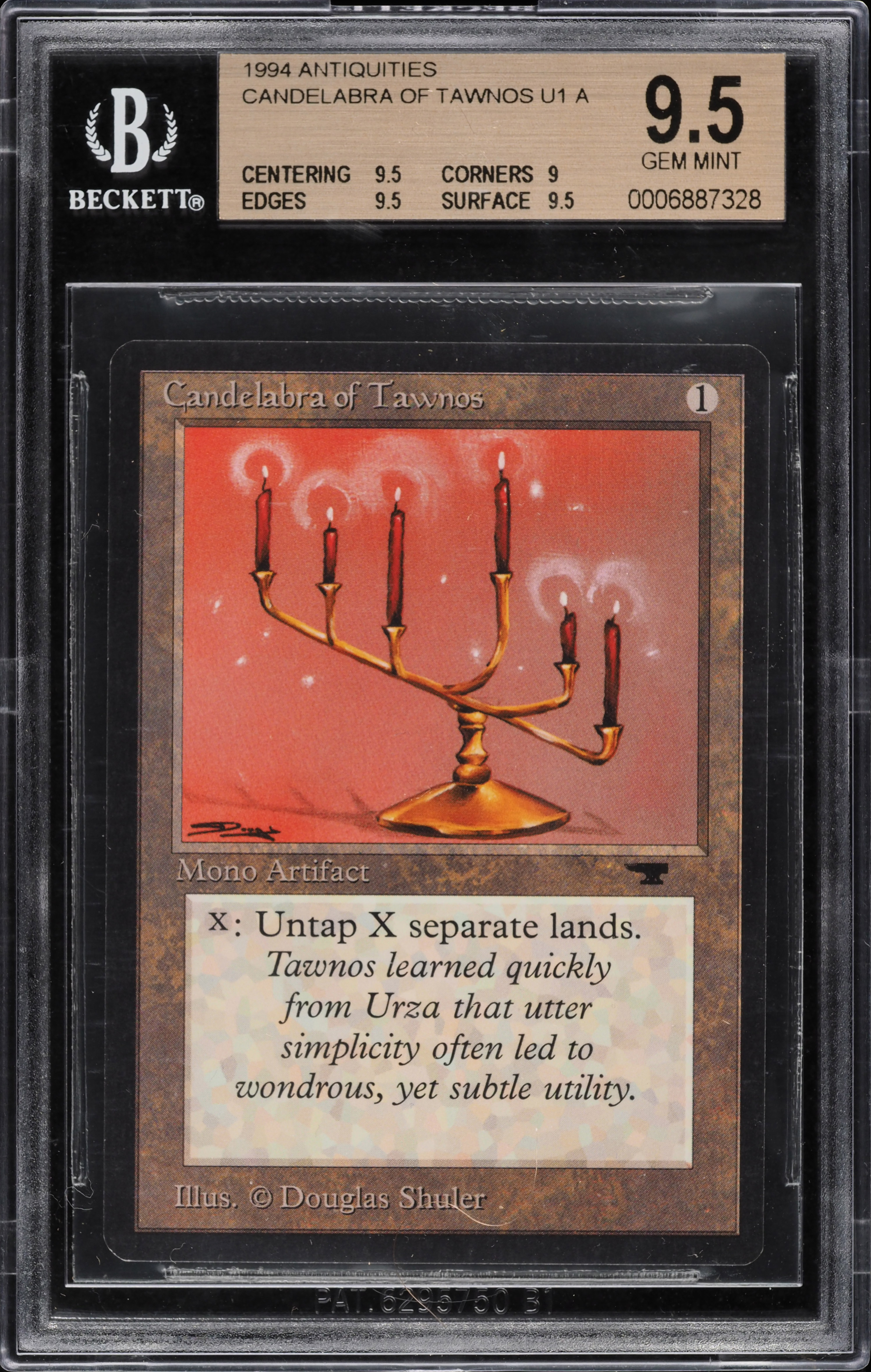 Candelabra of Tawnos ① 1994 Magic The Gathering MTG Antiquities Candelabra Of Tawnos U1 A