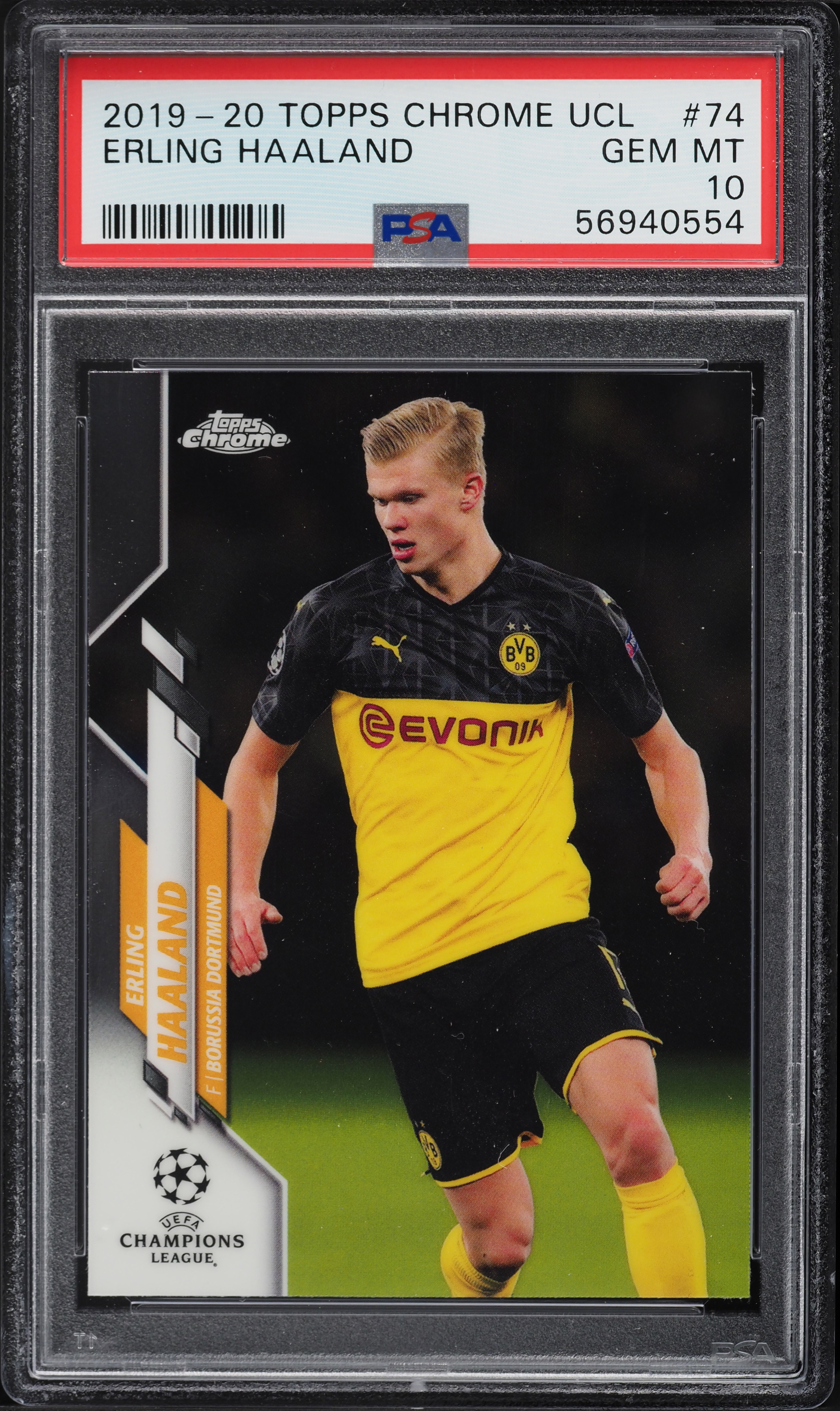 2019 Topps Chrome UEFA Champions League Erling Haaland ROOKIE #74
