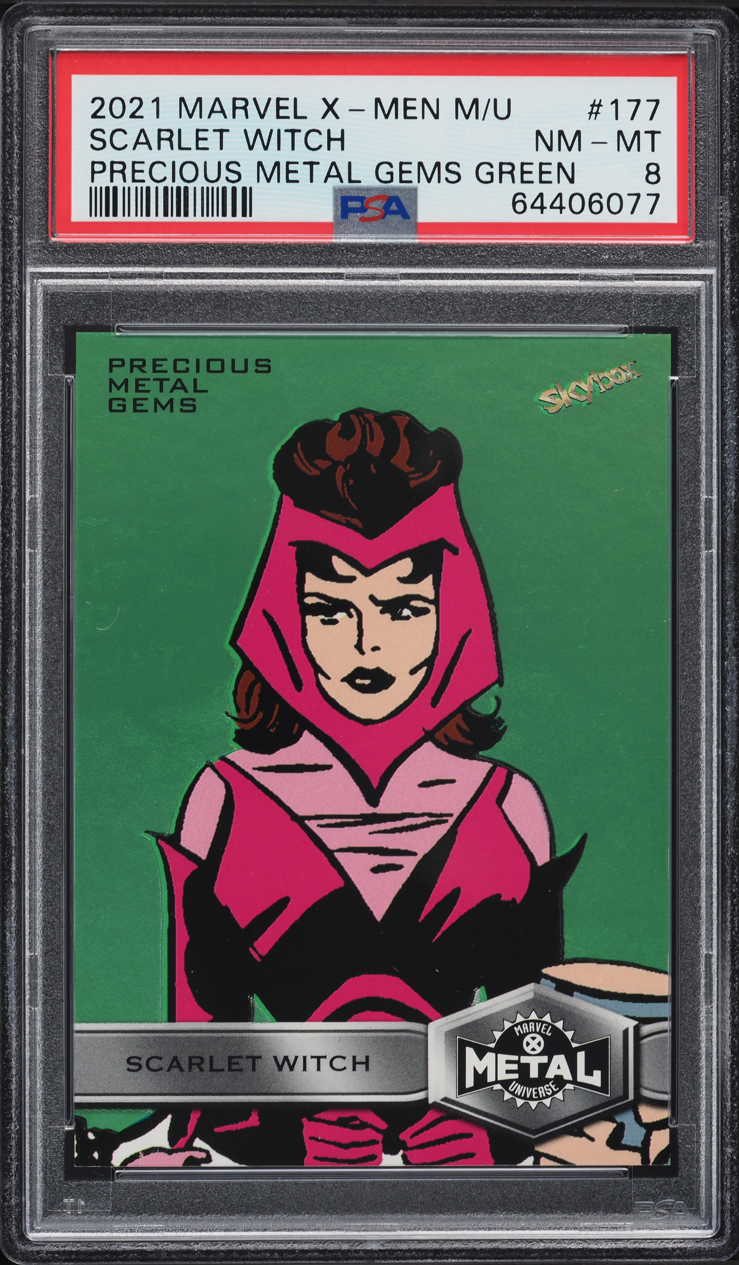 2021 UD Marvel X-Men Precious Metal Gems Green Scarlet Witch /10