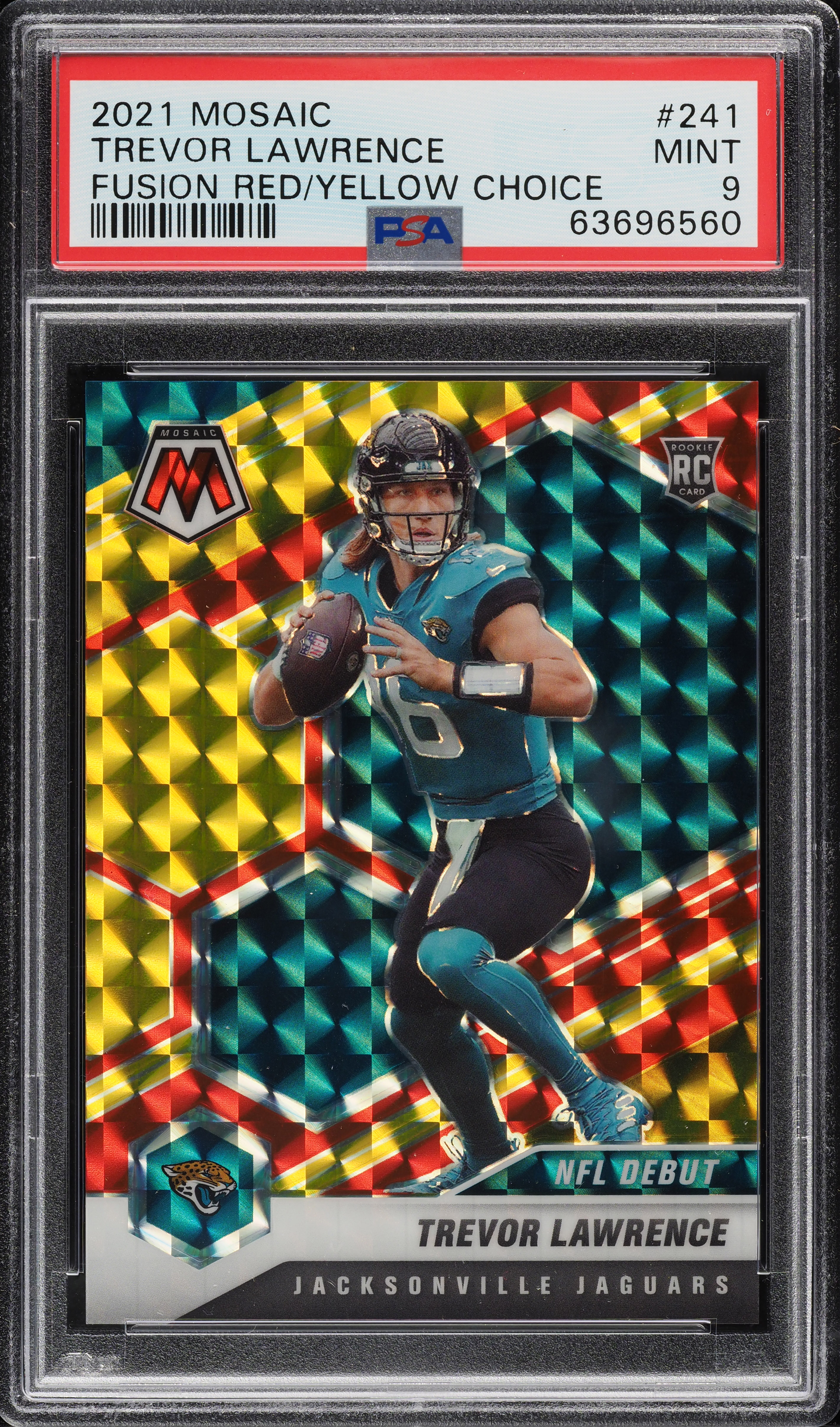 2021 Panini Mosaic Fusion Red Yellow Choice Trevor Lawrence ROOKIE