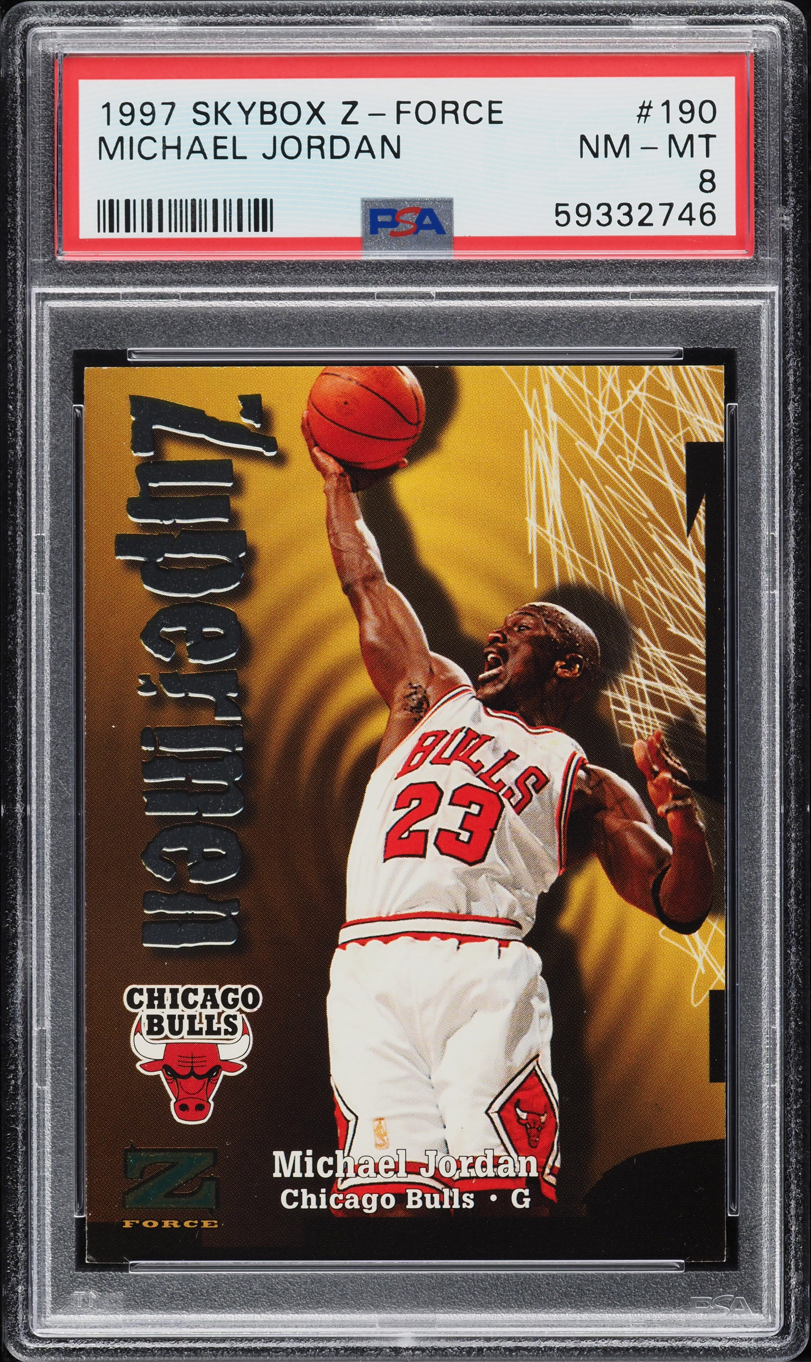 1997 Skybox Z-Force Michael Jordan #190 PSA 8 NM-MT on Fanatics