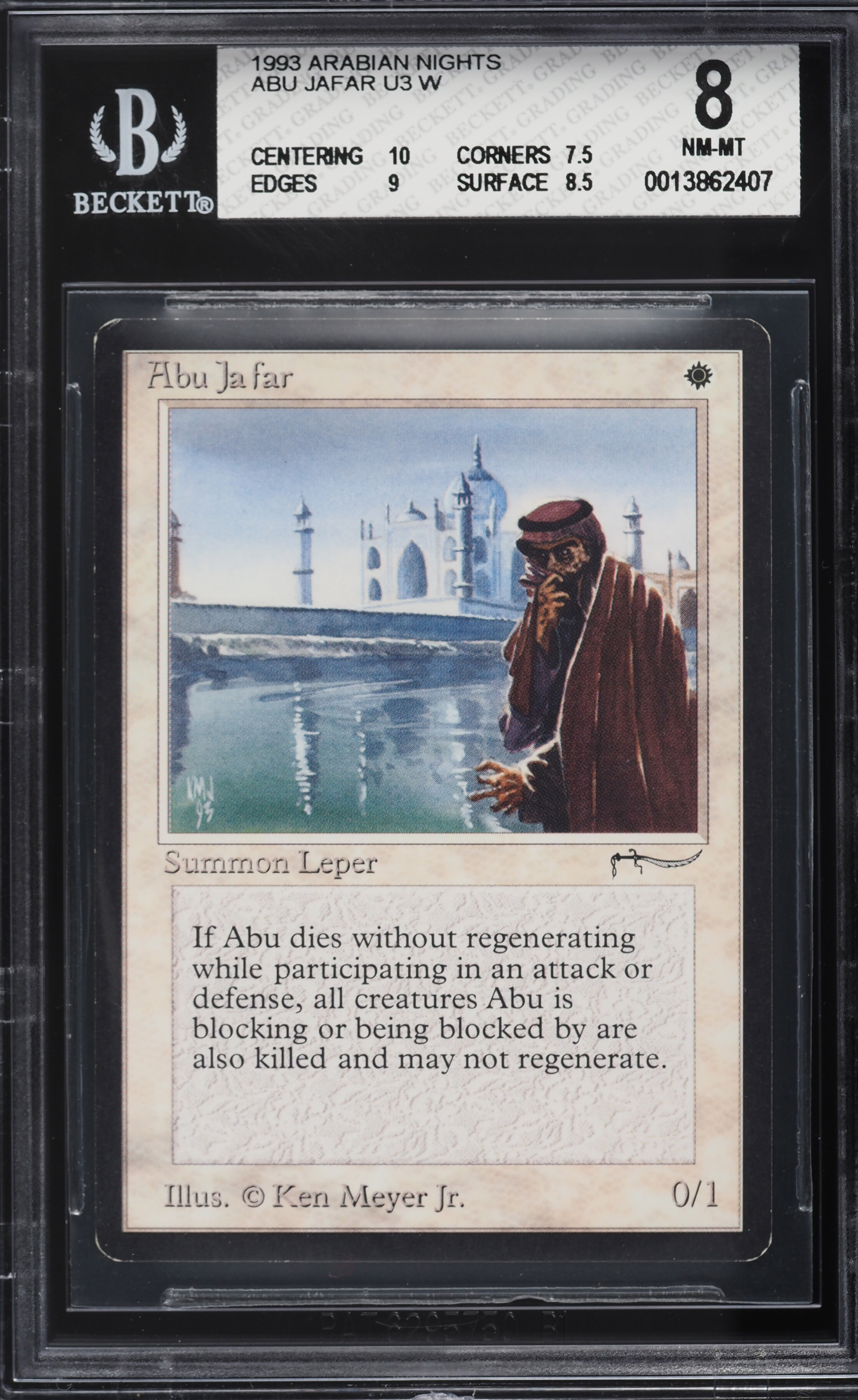 1993 Magic The Gathering MTG Arabian Nights Abu Jafar U3 W BGS 8