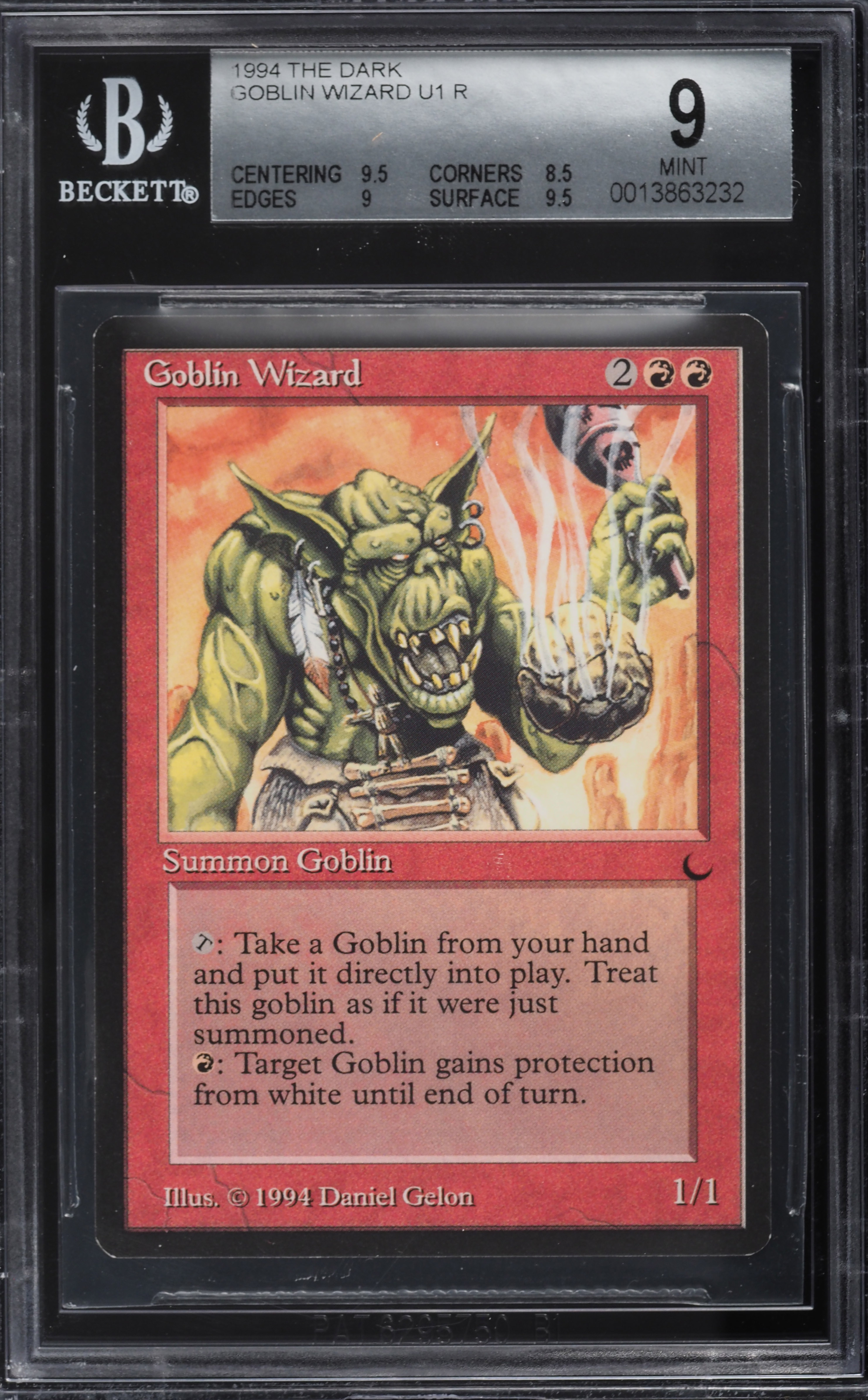 1994 Magic The Gathering MTG the Dark Goblin Wizard U1 R BGS 9