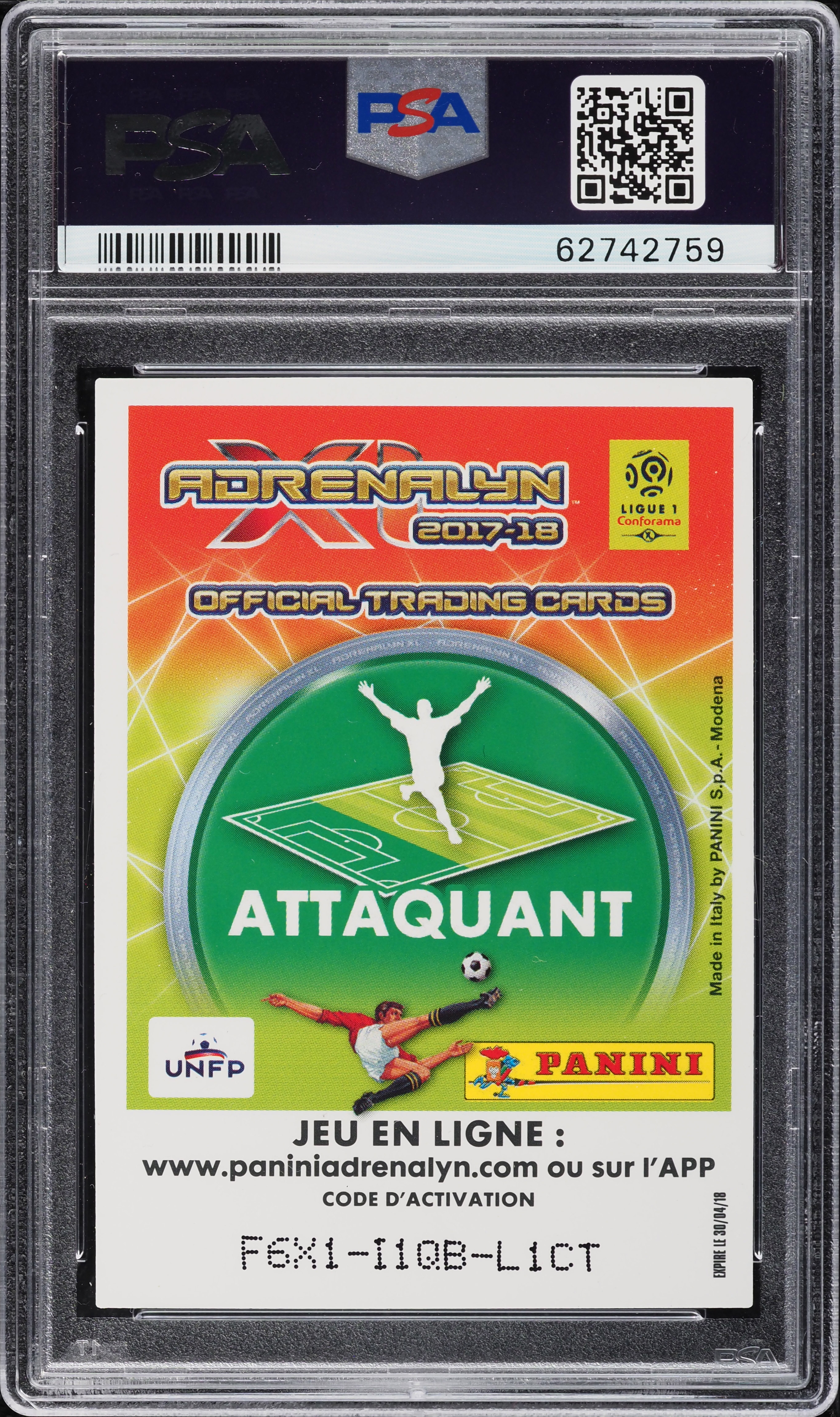 2017 Panini Adrenalyn XL Kylian Mbappe ROOKIE #455 PSA 9 MINT on