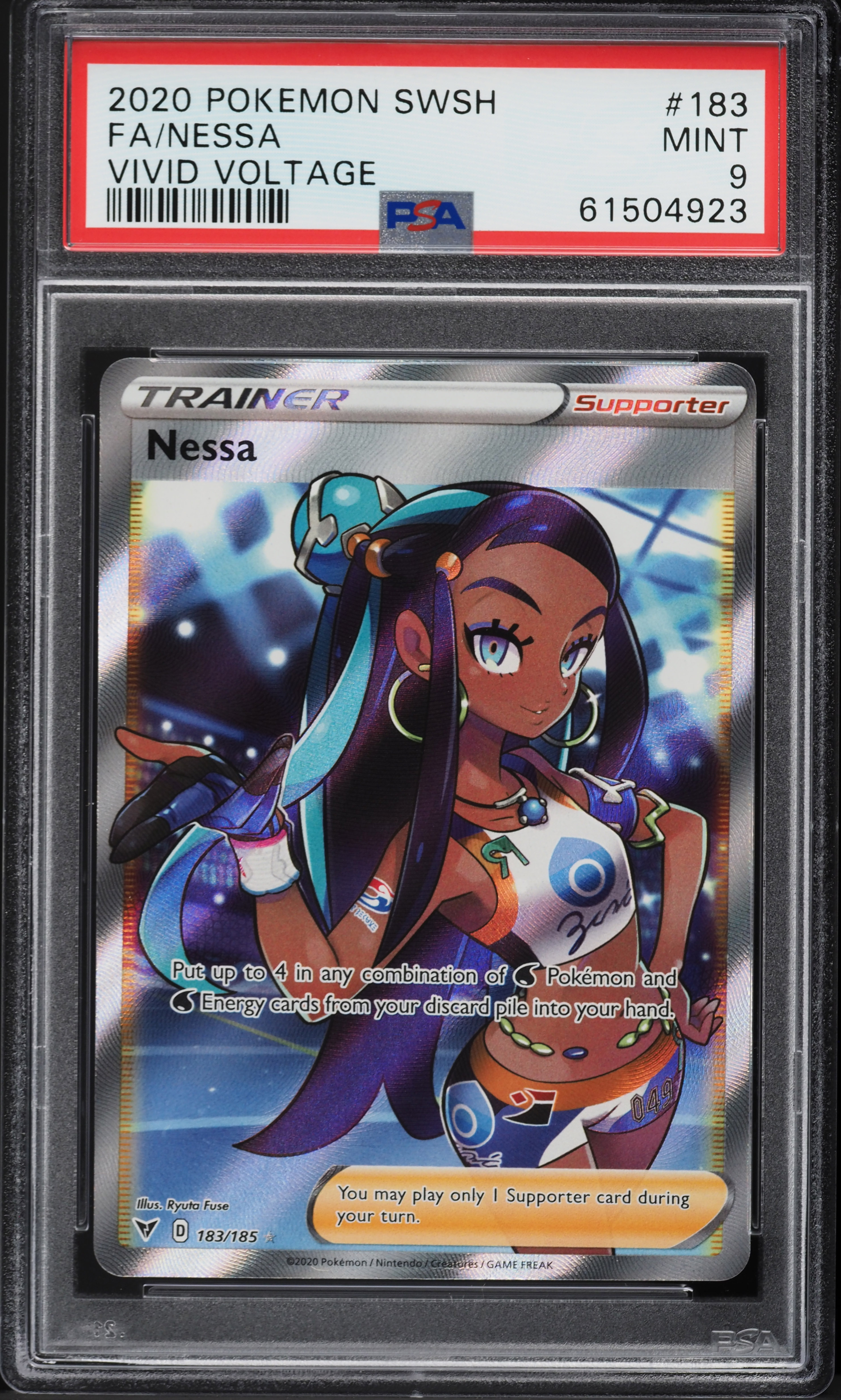 2020 Pokemon Sword & Shield Vivid Voltage Full Art Nessa #183 PSA