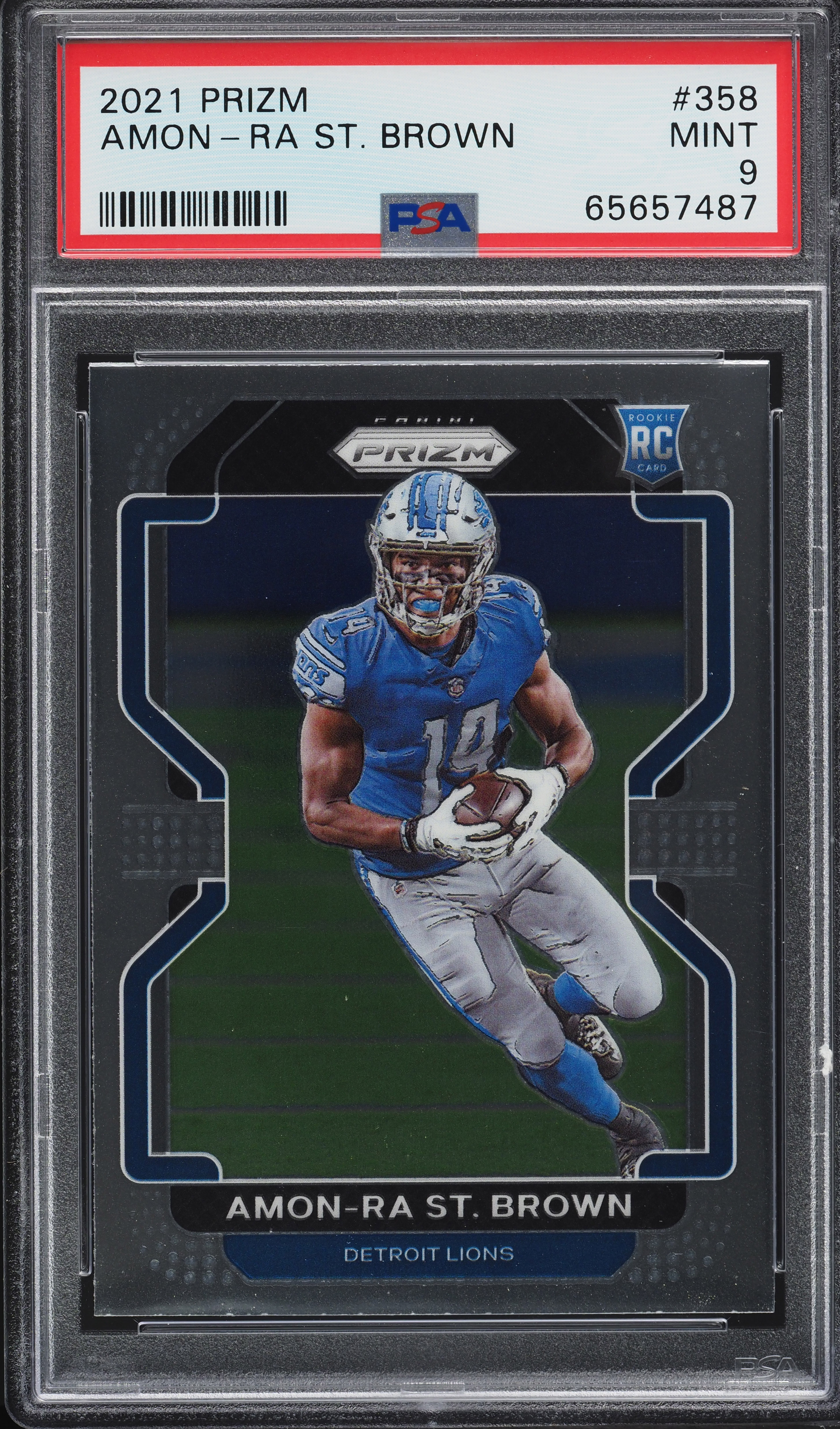 2021 Panini Prizm Amon-Ra St. Brown ROOKIE #358 PSA 9 MINT on