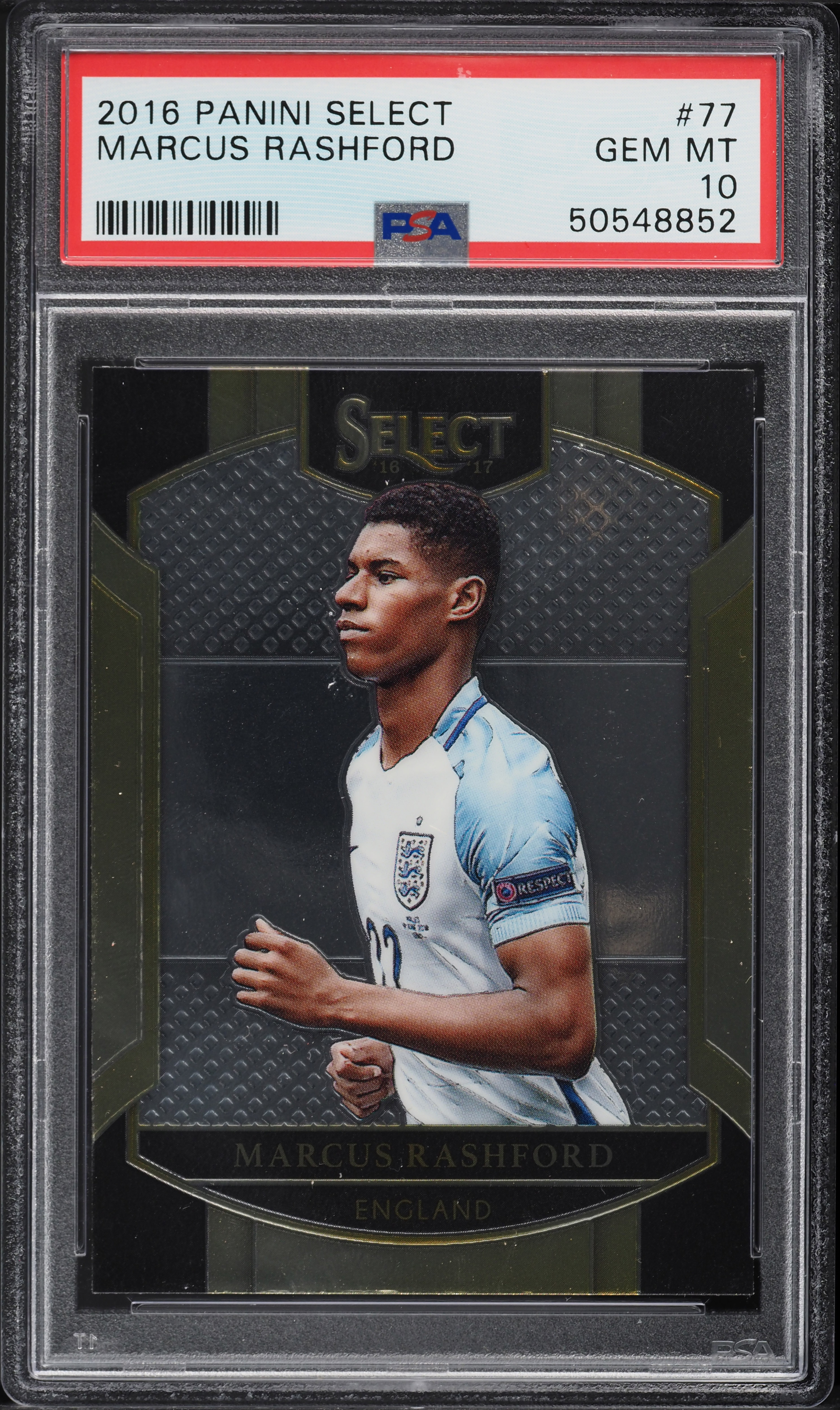2016 Select Soccer Marcus Rashford ROOKIE #77 PSA 10 GEM MINT on