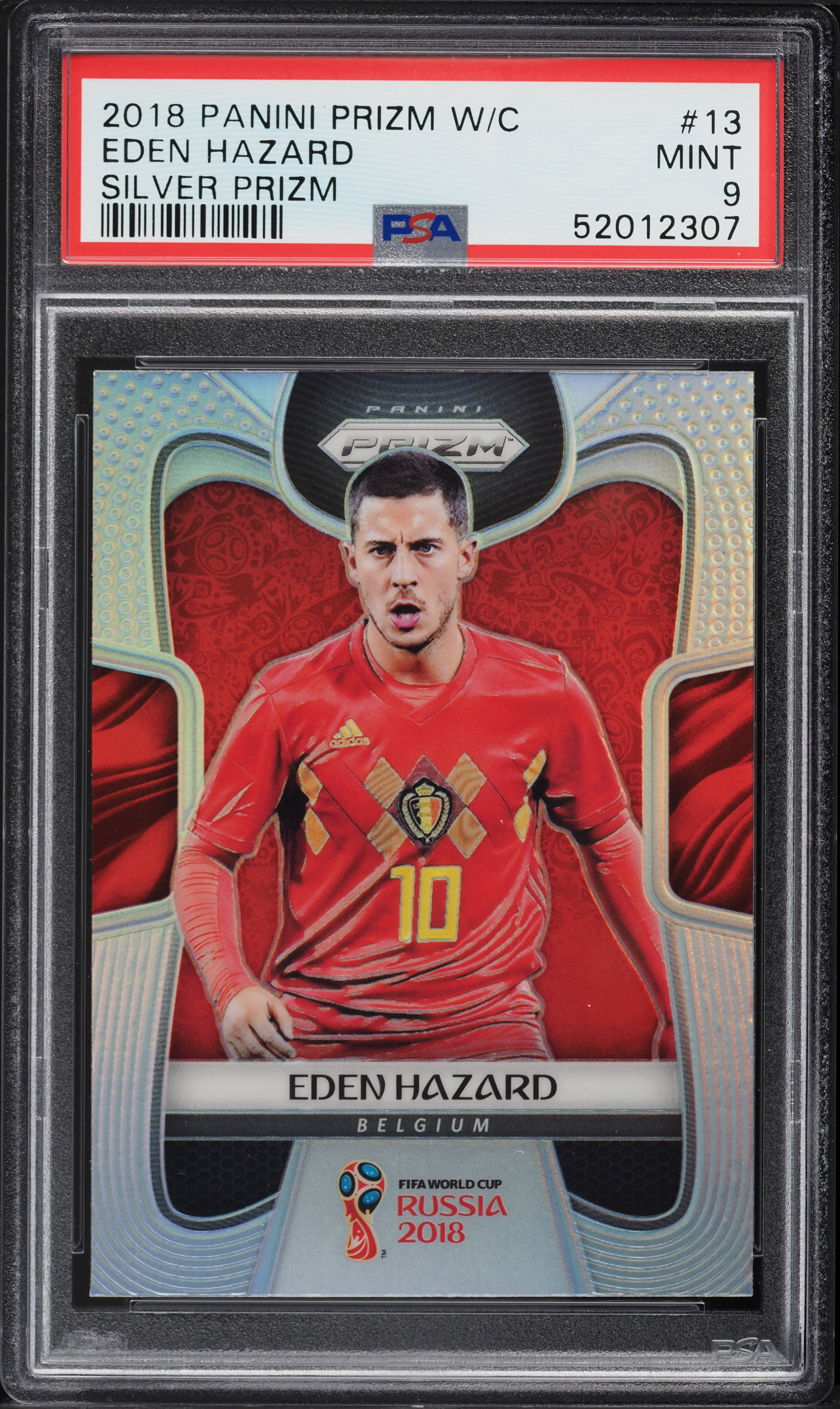 2018 Panini Prizm World Cup Silver Prizms Eden Hazard #13 PSA 9