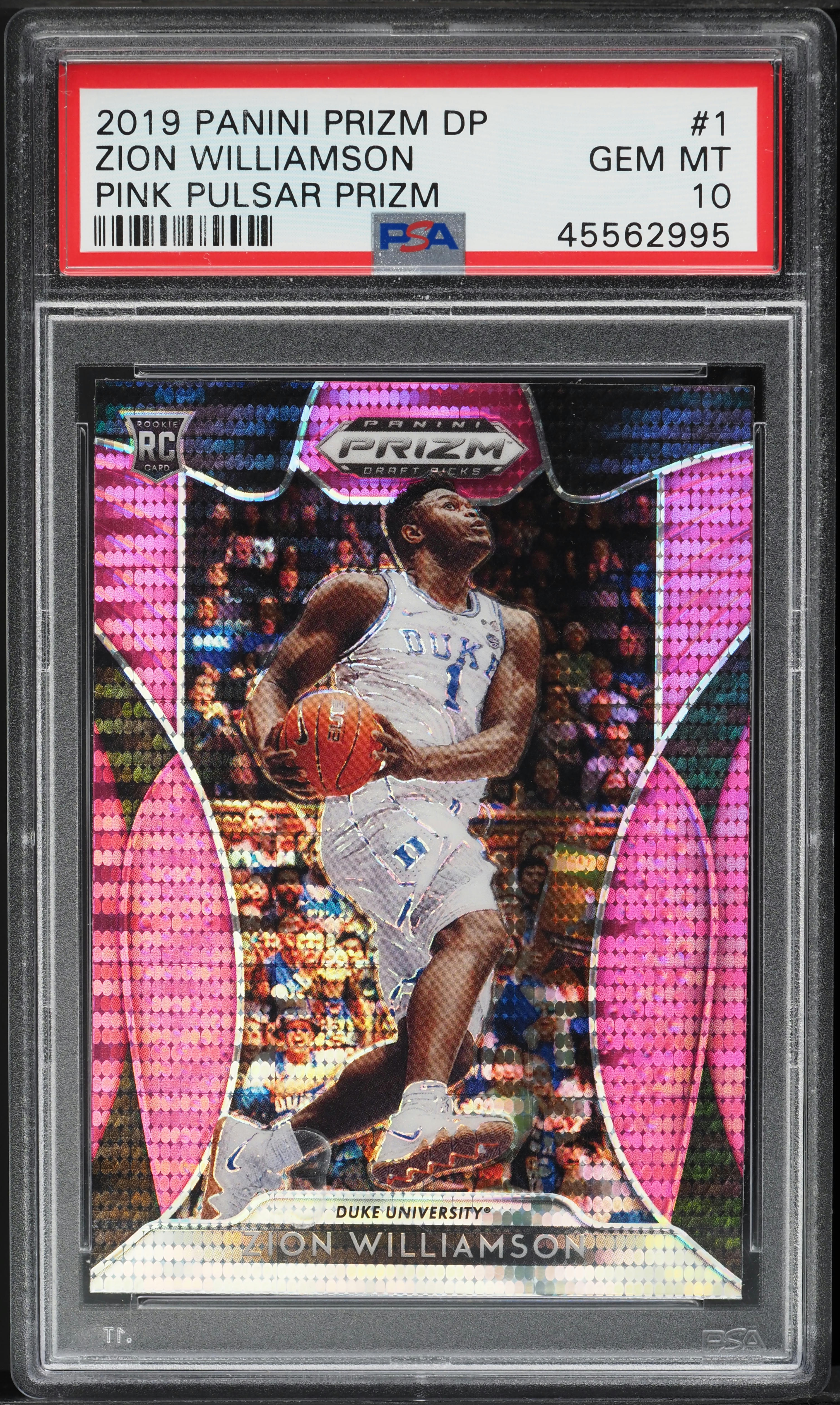 2019 Panini Prizm Draft Pink Pulsar Zion Williamson ROOKIE #1 PSA