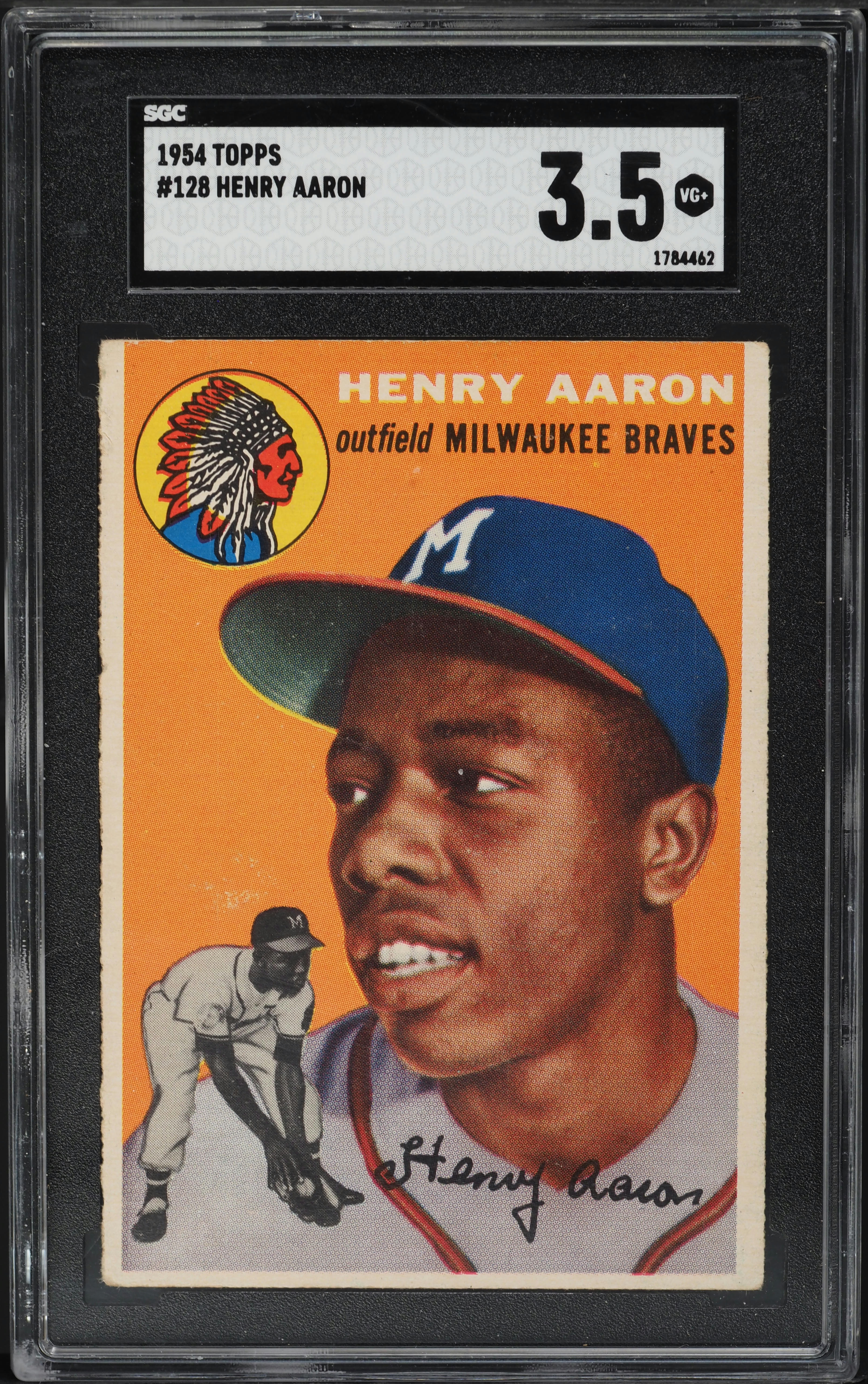 1954 Topps Hank Aaron ROOKIE 128 SGC 3 5 VG On Fanatics Collect 1954-topps-hank-aaron-rookie-128-sgc-3-5-vg-on-fanatics-collect