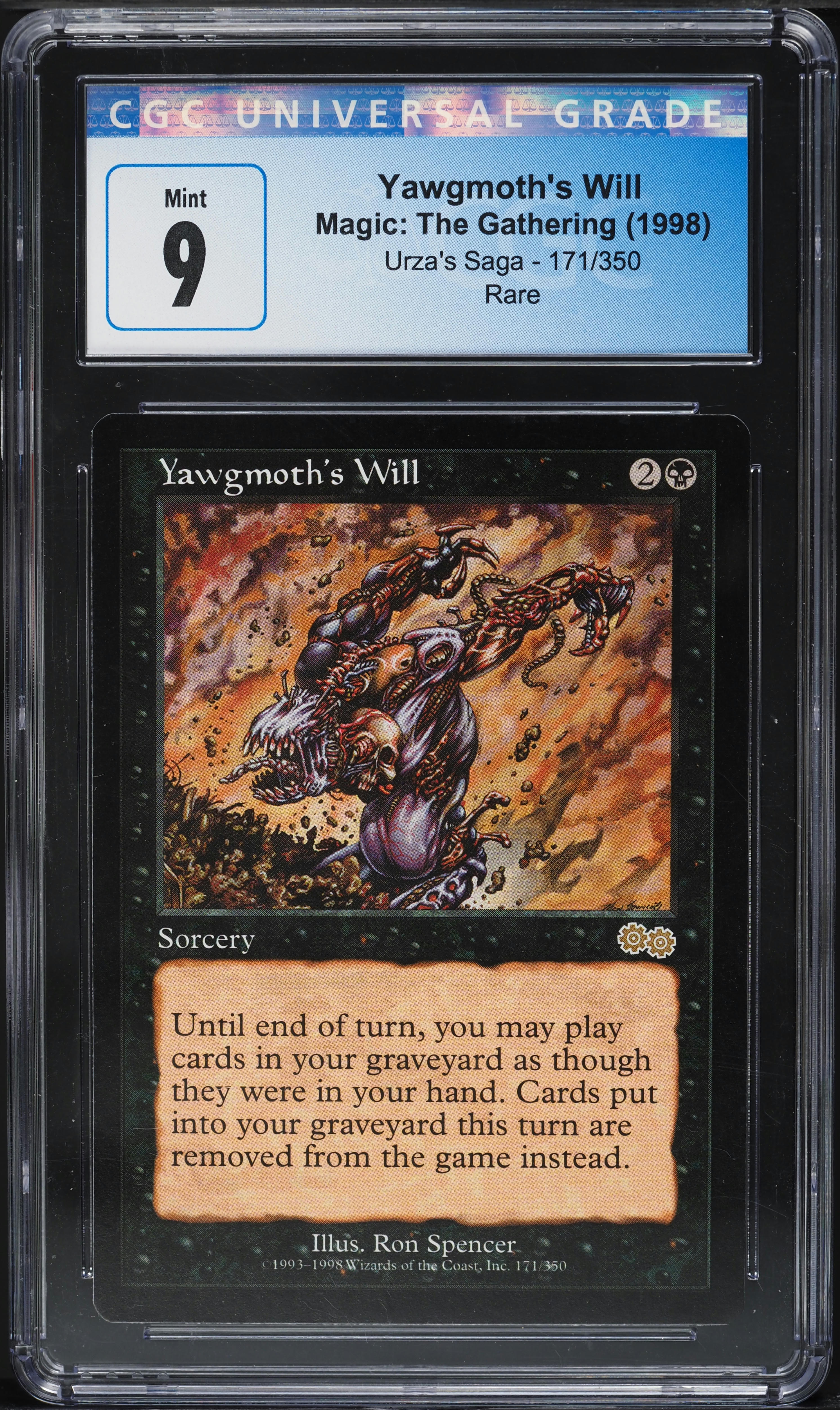 1998 Magic The Gathering MTG Urza's Saga Yawgmoth's Will #171 CGC