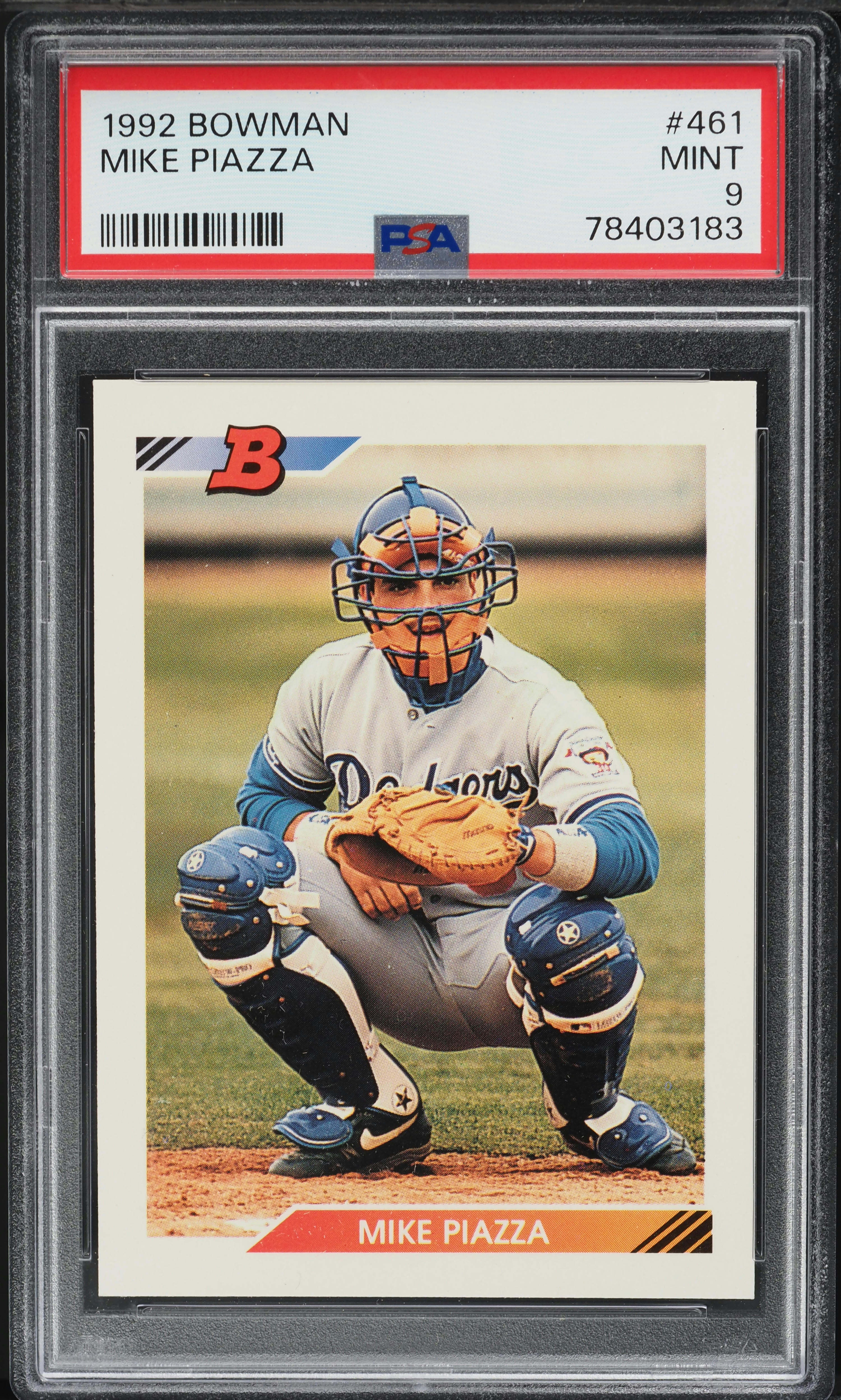 1992 Bowman Mike Piazza ROOKIE #461 PSA 9 MINT on Fanatics Collect