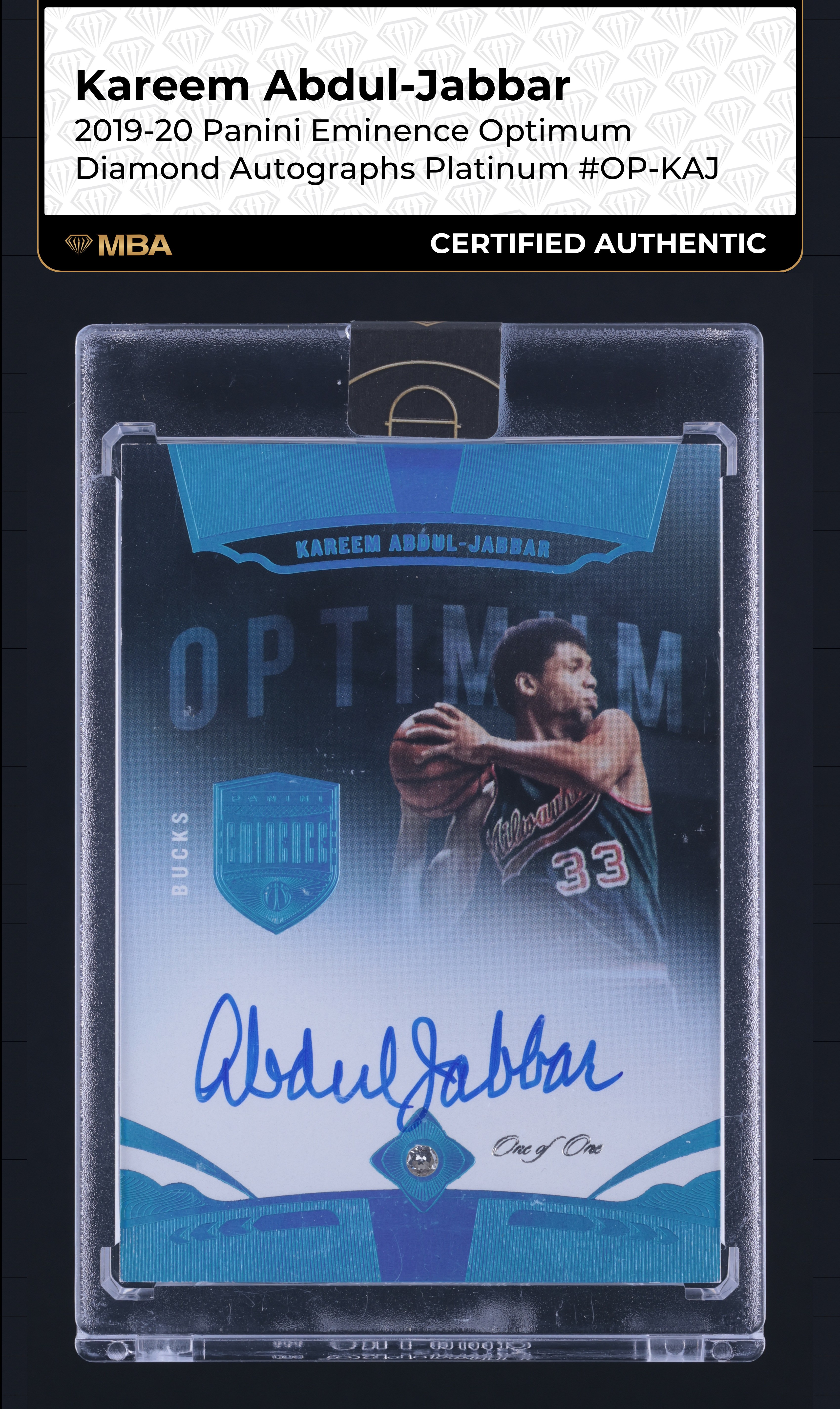 2019 Panini Eminence Diamond Gems Platinum Kareem Abdul-Jabbar 