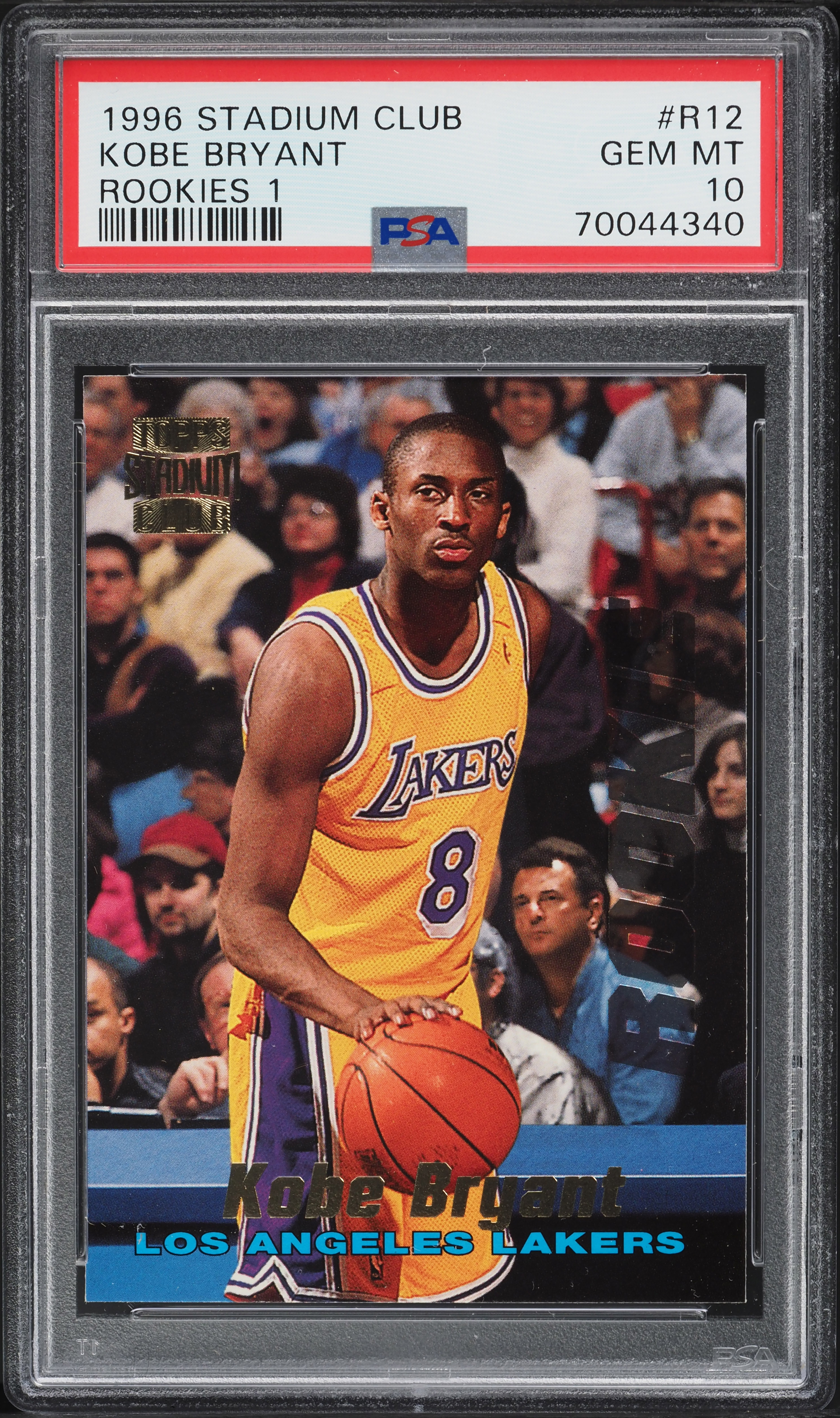 1996 Stadium Club Rookies 1 Kobe Bryant ROOKIE #R12 PSA 10 GEM