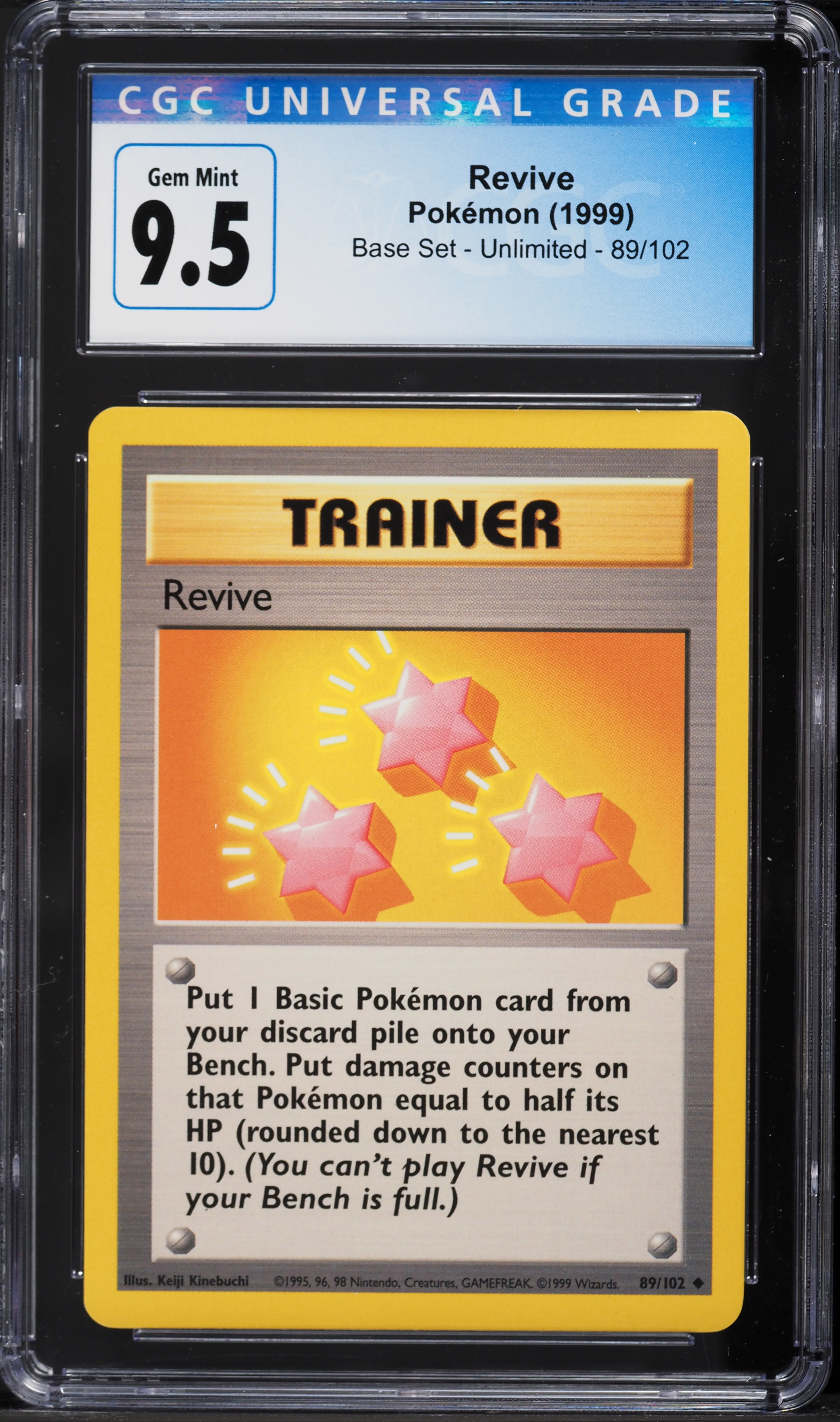 revive pokemon card · Base Set First Edition #89(Shadowless) Put damage counters on that Pokemon equal to half its (rounded down to the nearest 10) Pokemon Max Revive Trainer Card