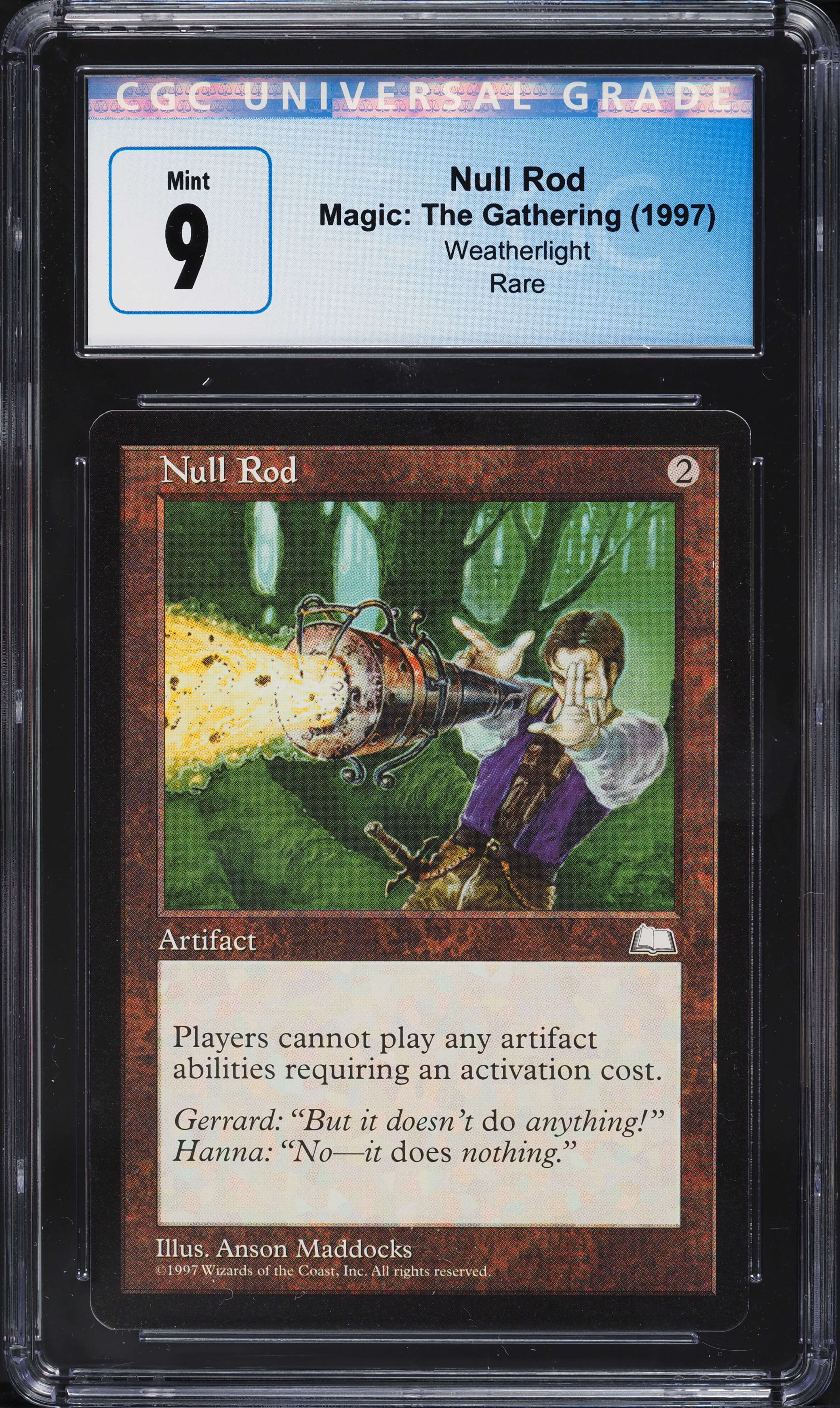 マジック：ザ・ギャザリング Null Rod Weatherlight WTH 1997 Magic The Gathering MTG Weatherlight Null Rod R A CGC 9 MINT