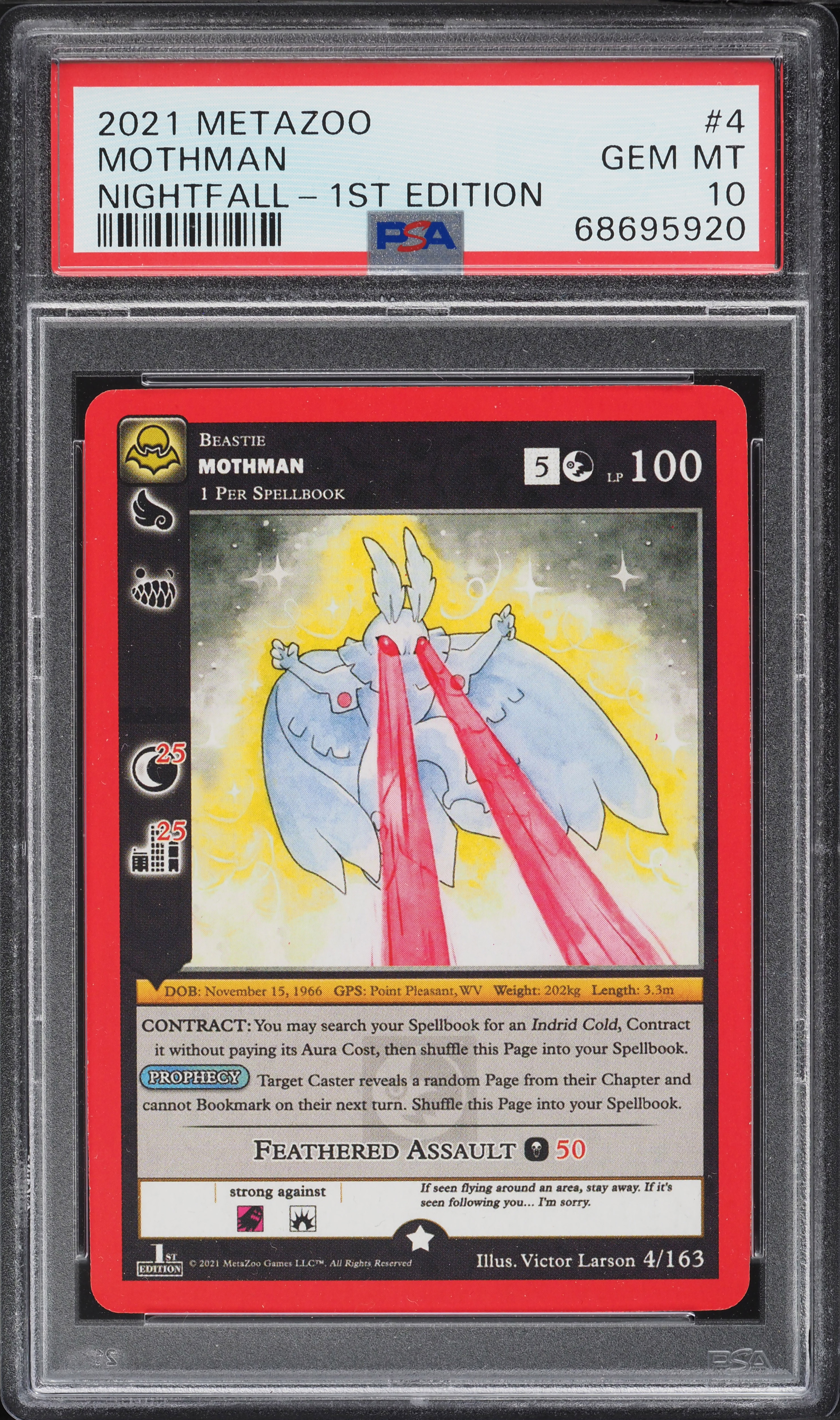 2021 Metazoo Nightfall 1st Edition Mothman #4 PSA 10 GEM MINT on