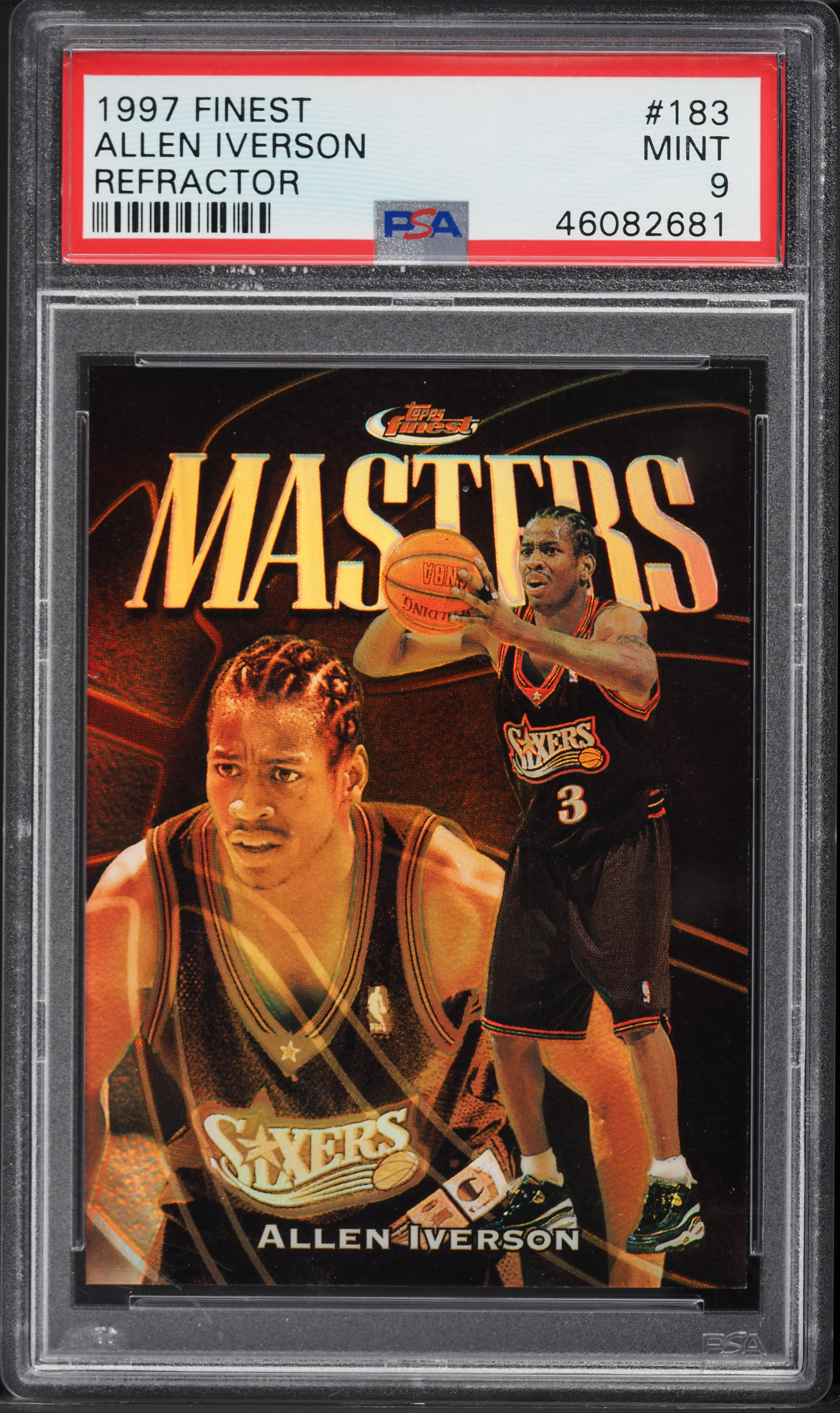 1997 Finest Refractor Allen Iverson #183 PSA 9 MINT on Fanatics