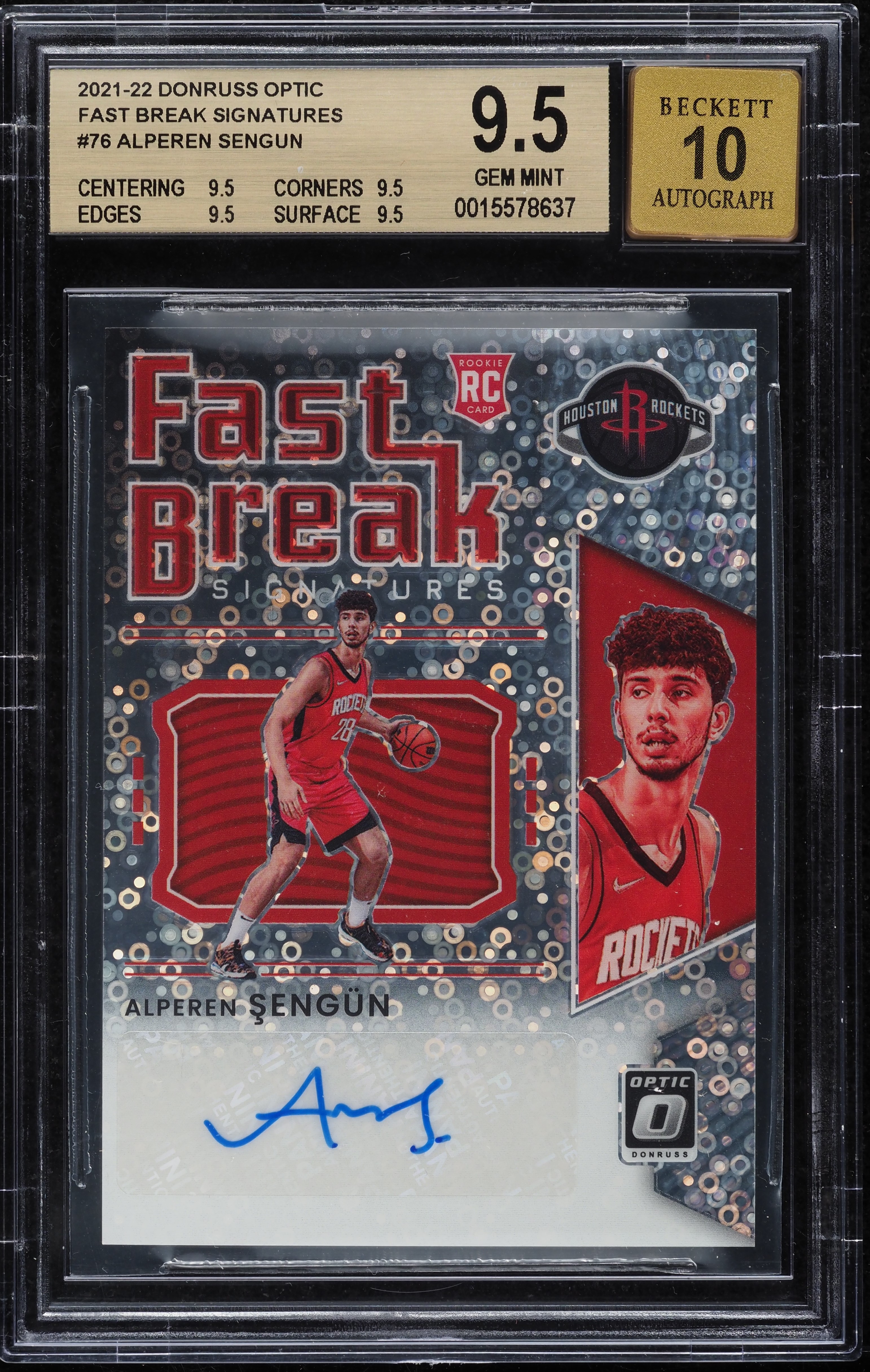 2021 Donruss Optic Fast Break Signatures Alperen Sengun ROOKIE