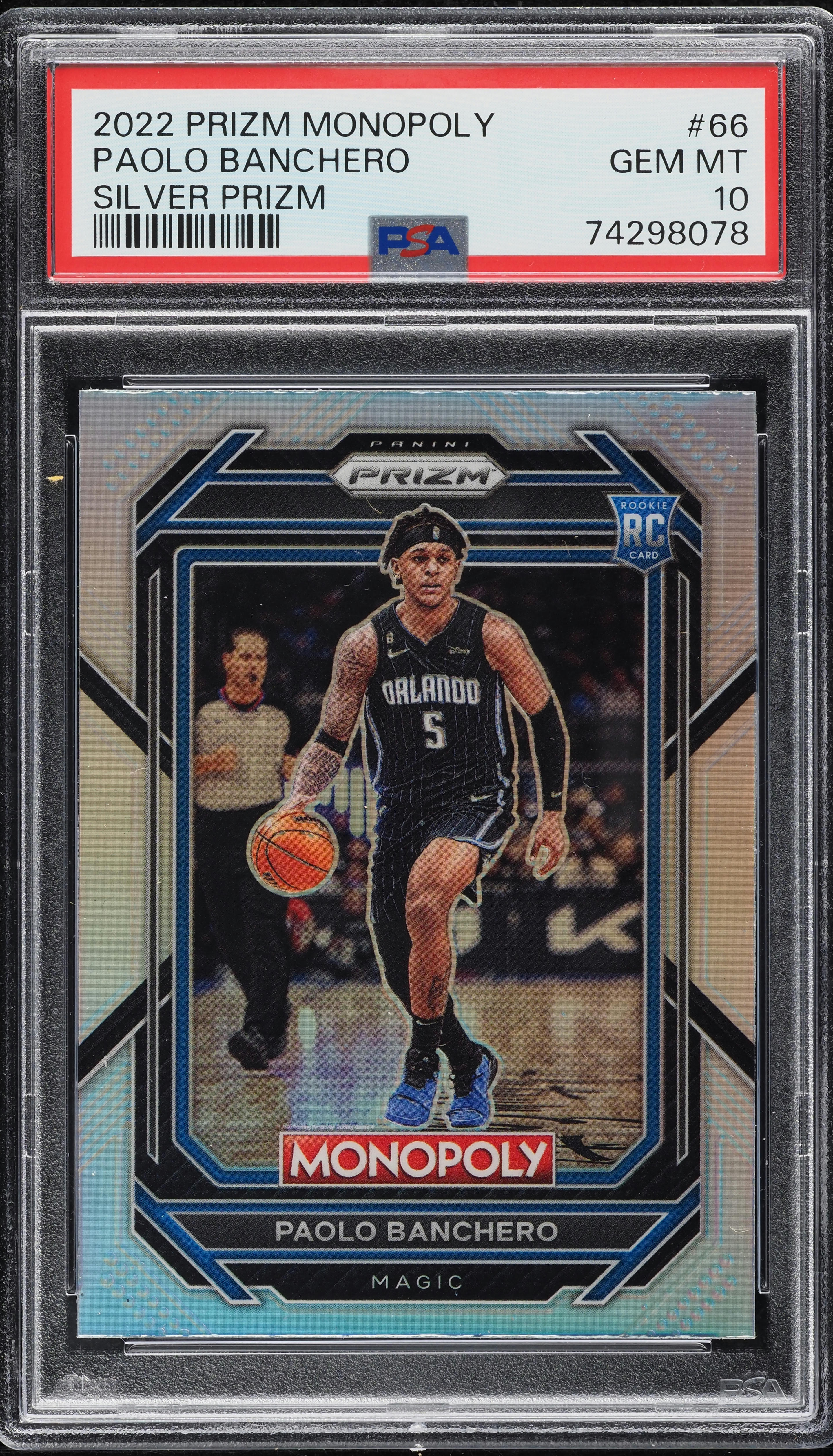 2022 Panini Prizm Monopoly Silver Paolo Banchero ROOKIE #66 PSA 10