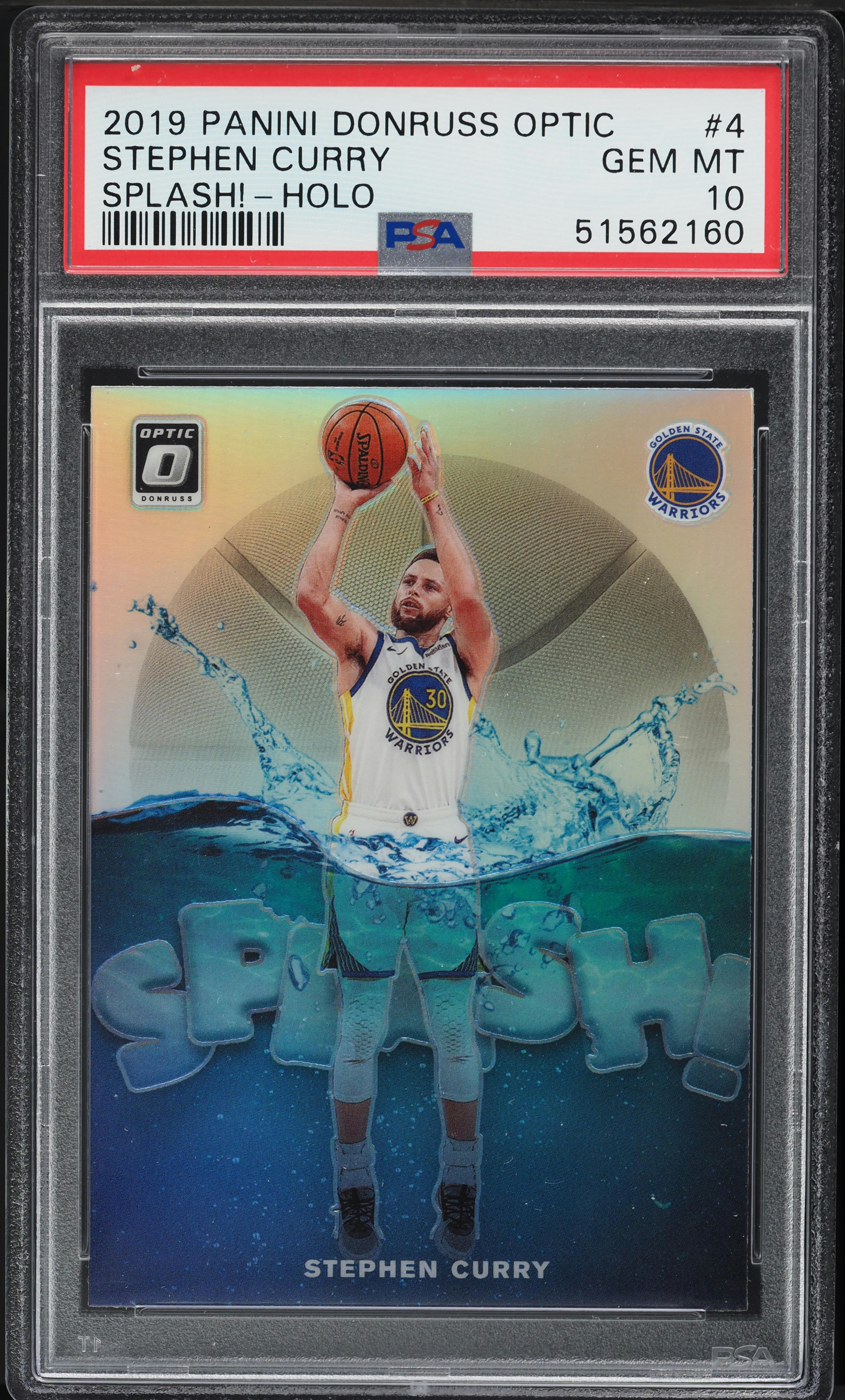 2019 Donruss Optic Splash! Holo Stephen Curry #4 PSA 10 GEM MINT