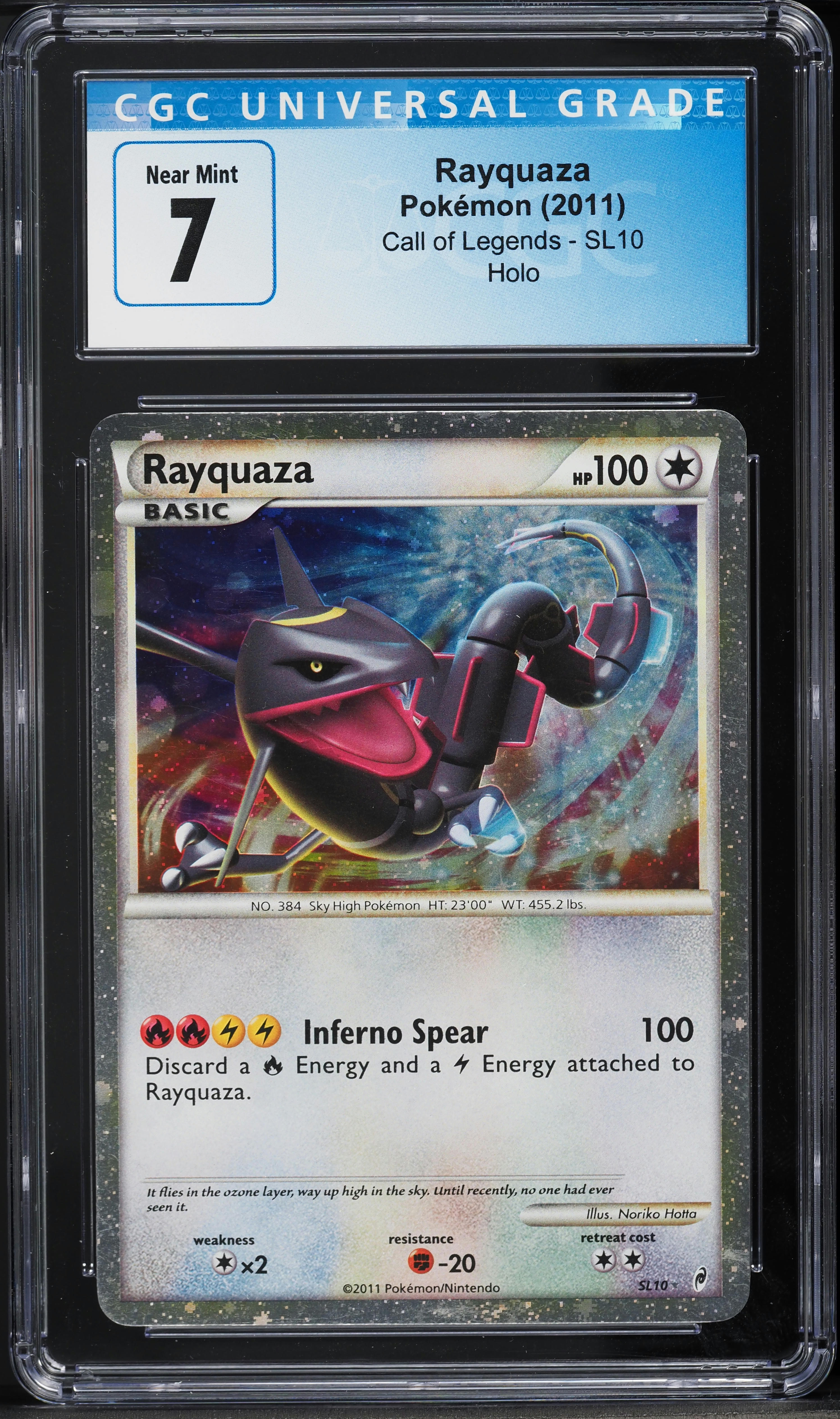 2011 Pokemon Call Of Legends Holo Rayquaza #SL10 CGC 7 NRMT on