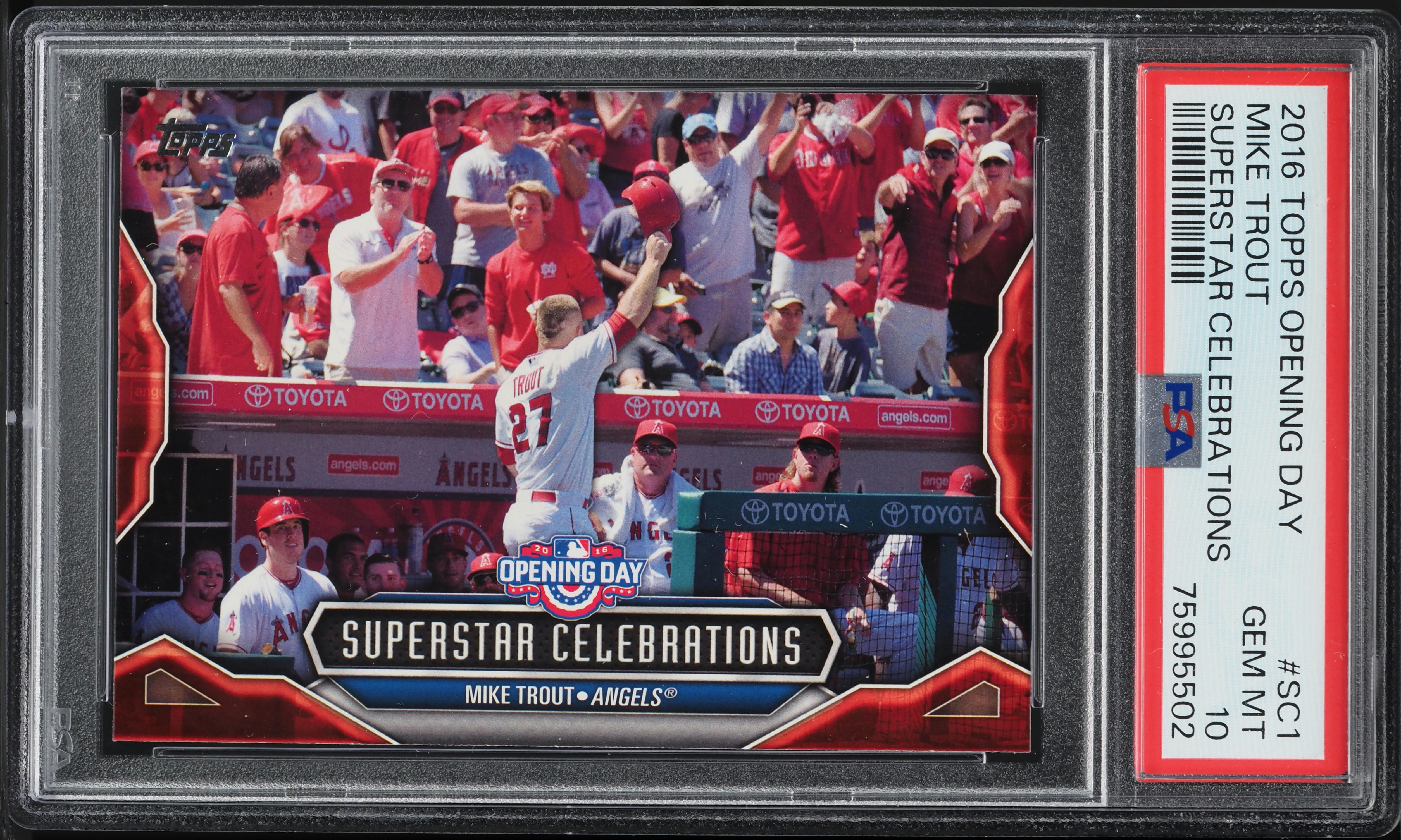 2016 Topps Opening Day Superstar Celebrations Mike Trout #SC1 PSA