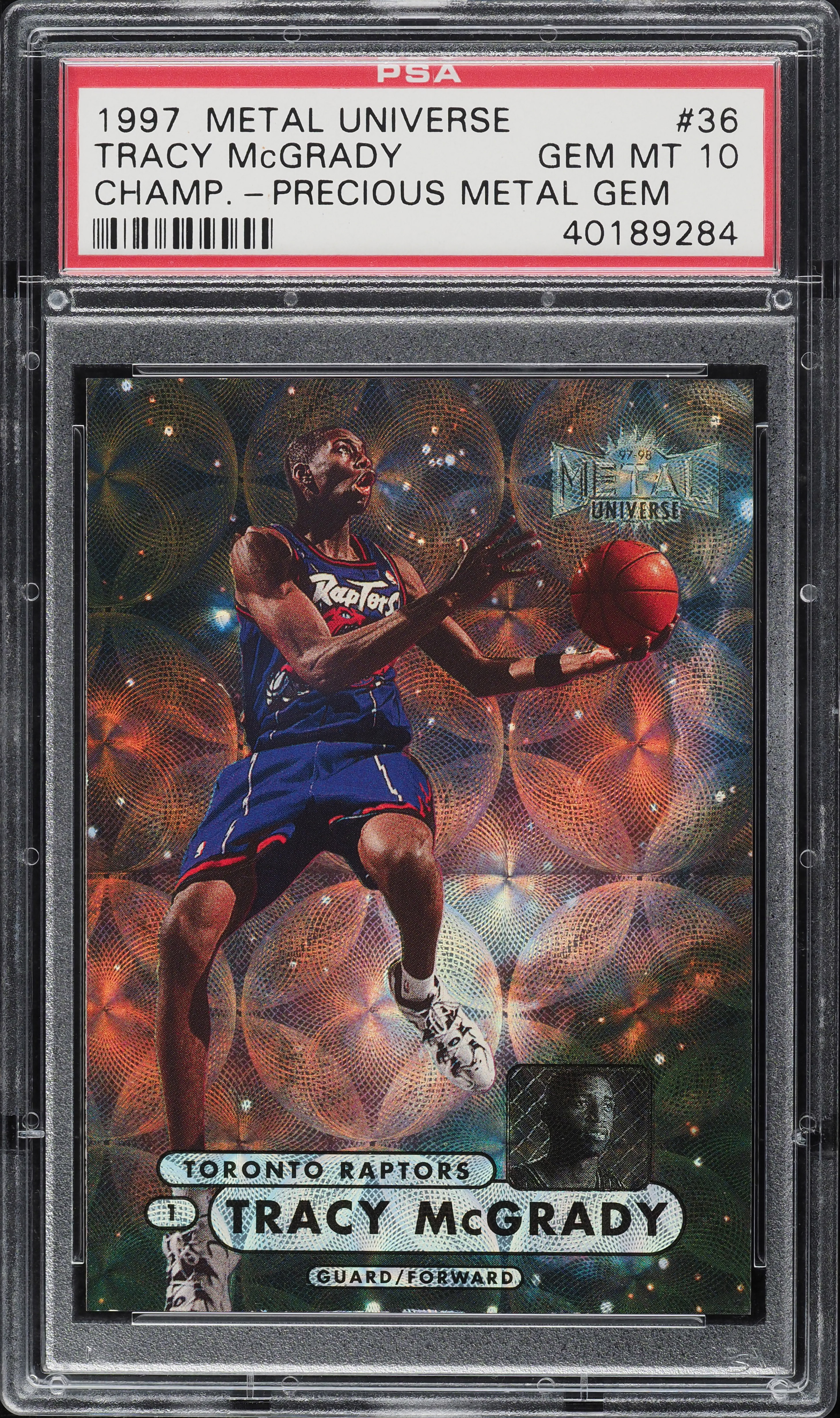 1997 Metal Universe Precious Metal Gems Tracy McGrady PMG ROOKIE