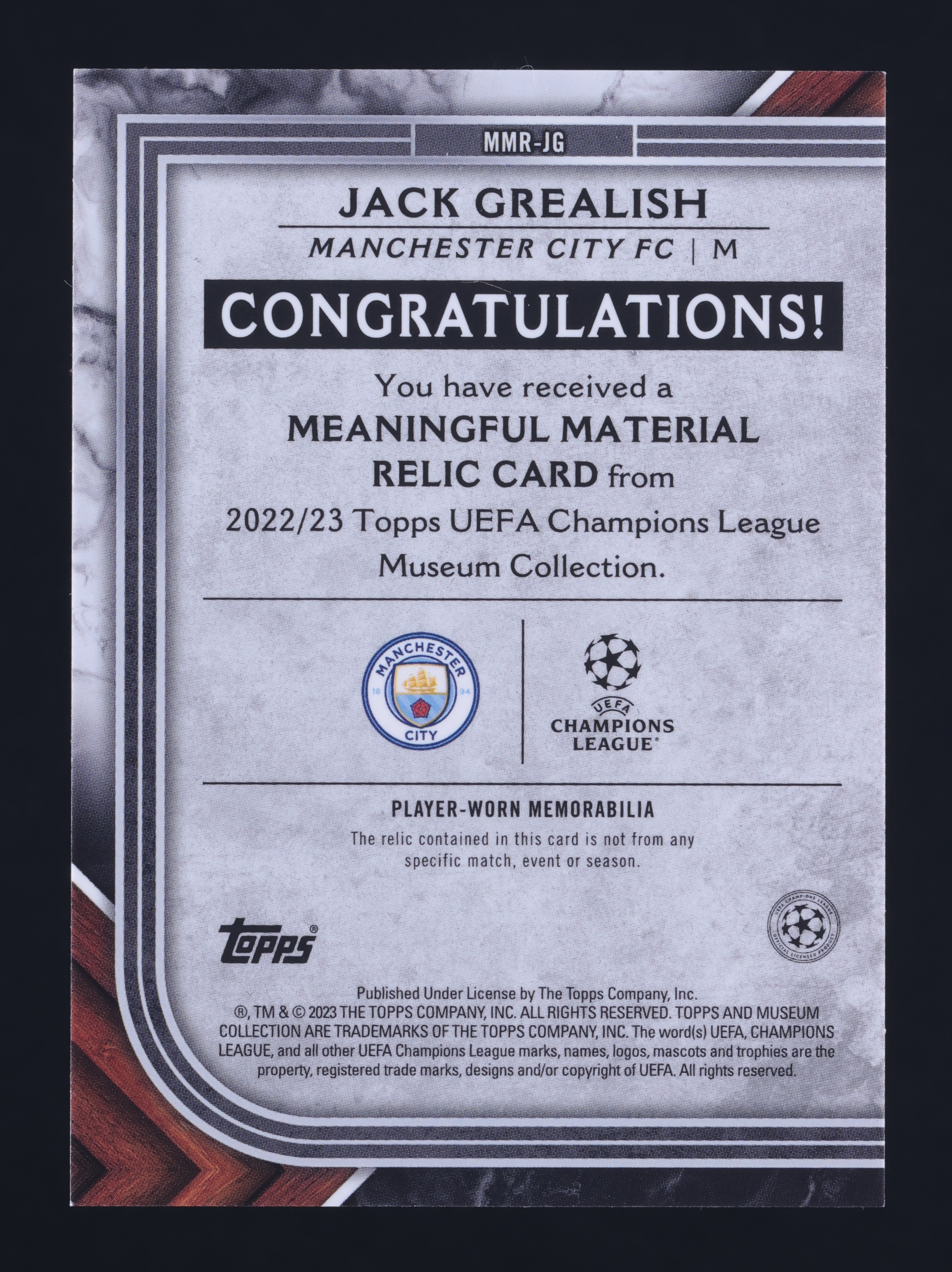 その他 Jack Grealish Museum Auto Relic Card /50 2022 Topps Museum Collection UEFA Gold Jack Grealish PATCH /50