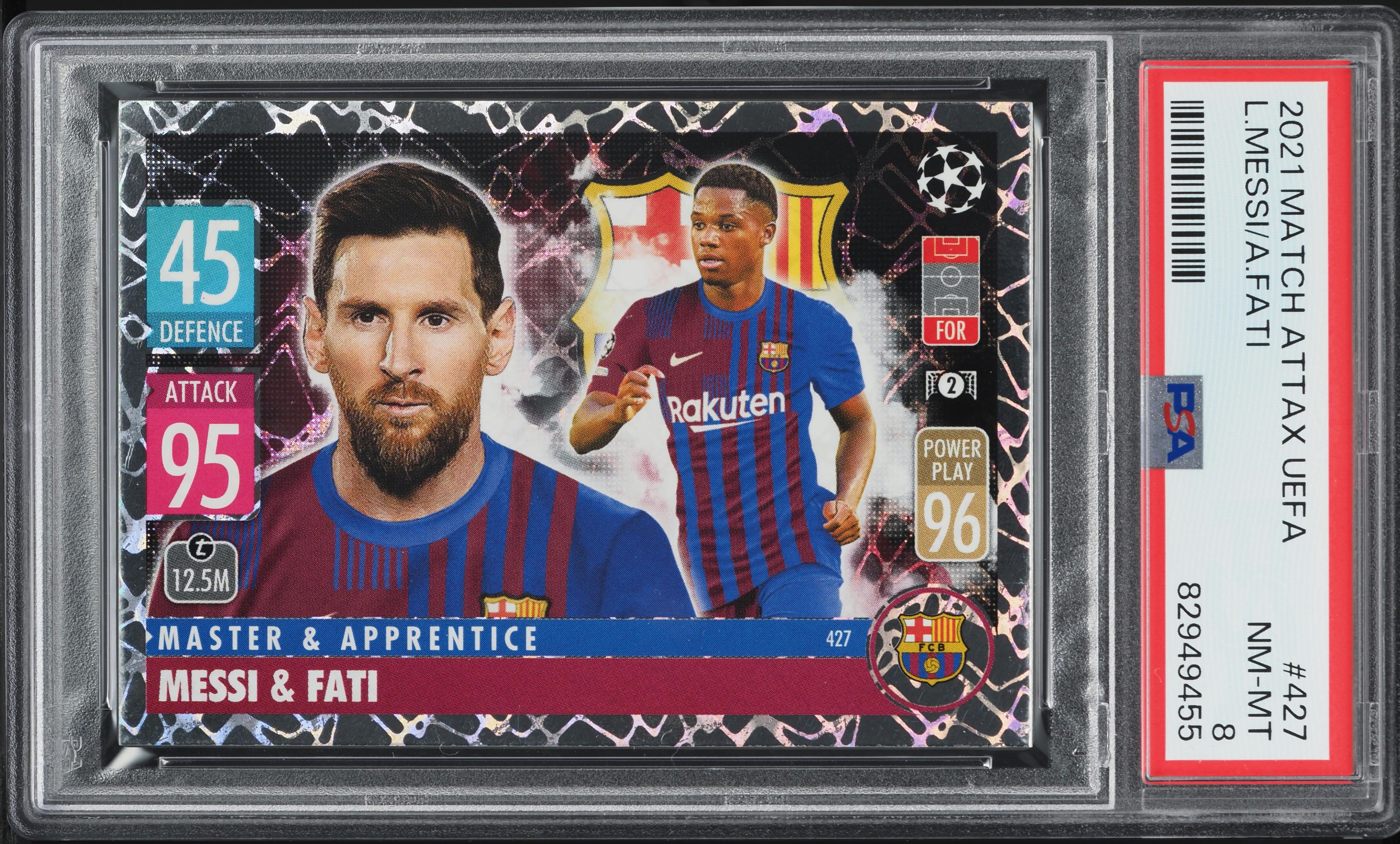 2021 Topps Match Attax UEFA Champions League Lionel Messi & Ansu 