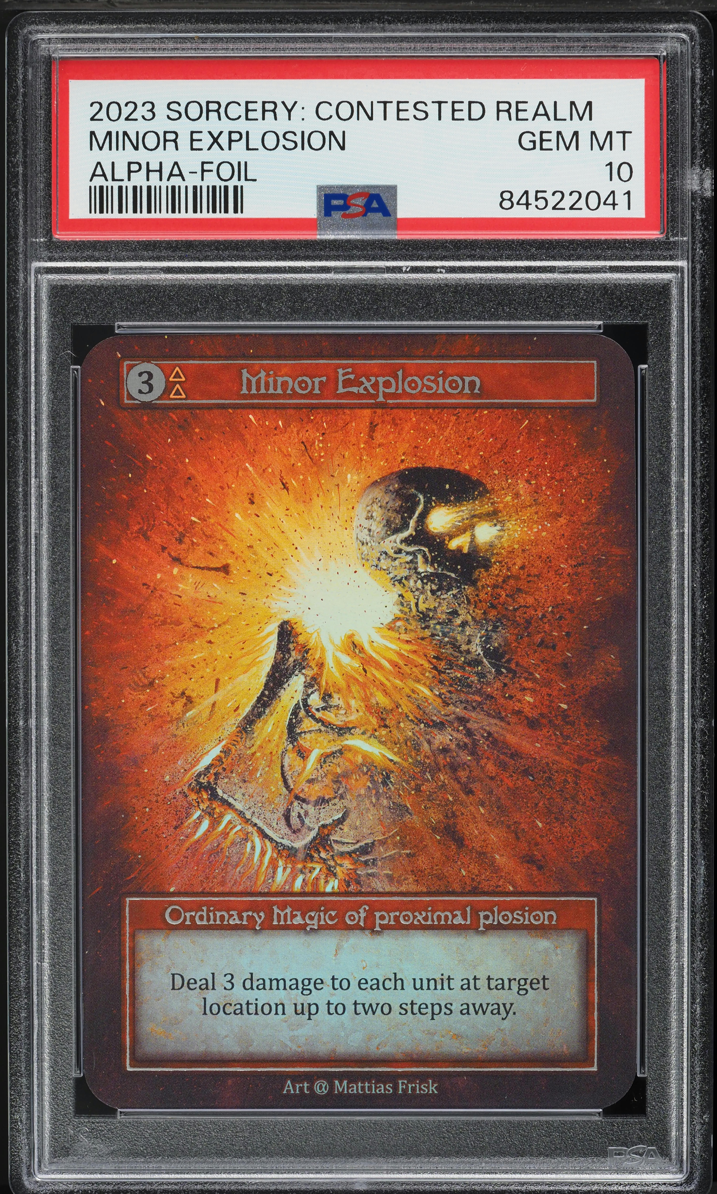 2023 Sorcery Contested Realm Alpha Foil Minor Explosion PSA 10 GEM