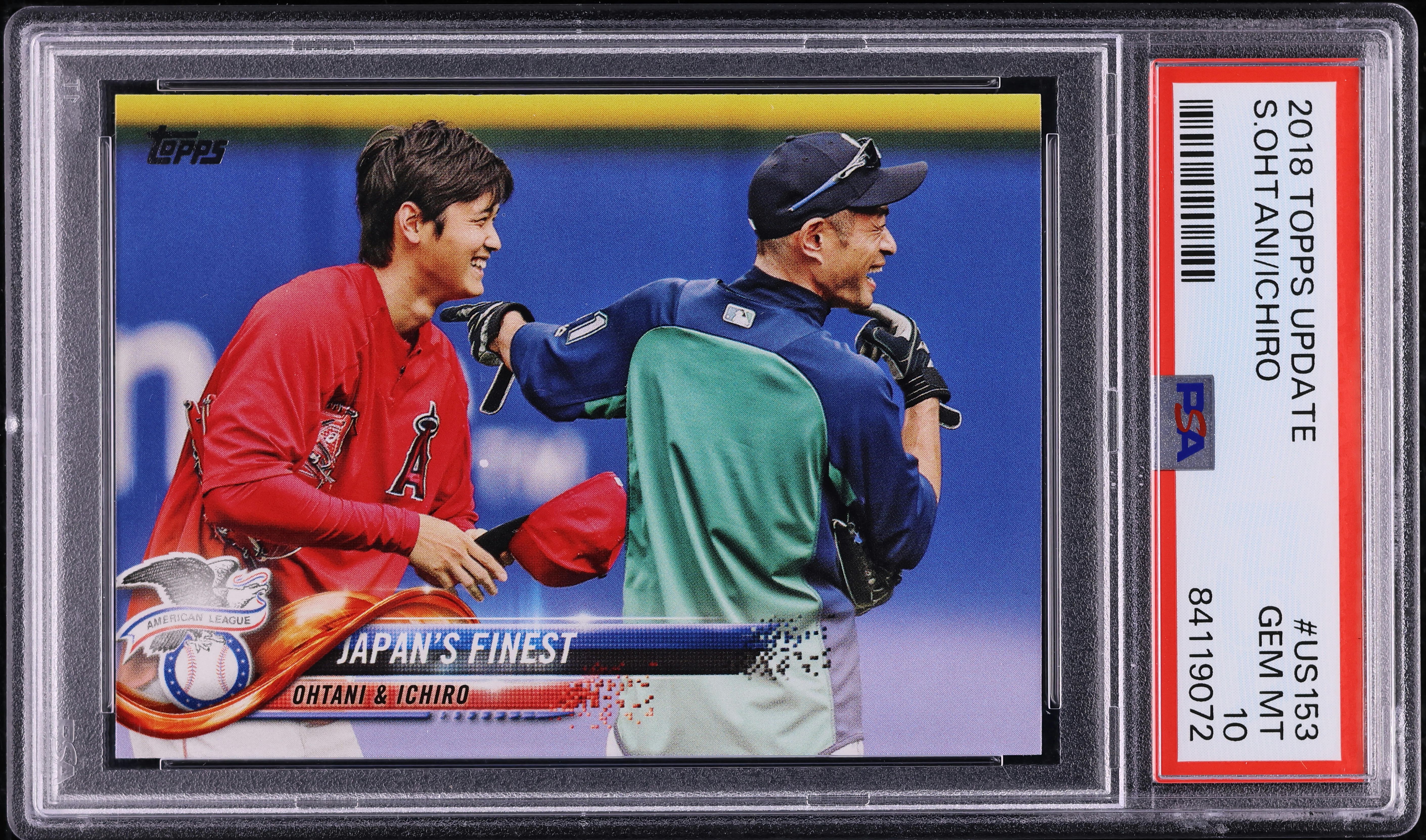 2018 Topps Update Ichiro Suzuki Shohei Ohtani ROOKIE #US153 PSA 10