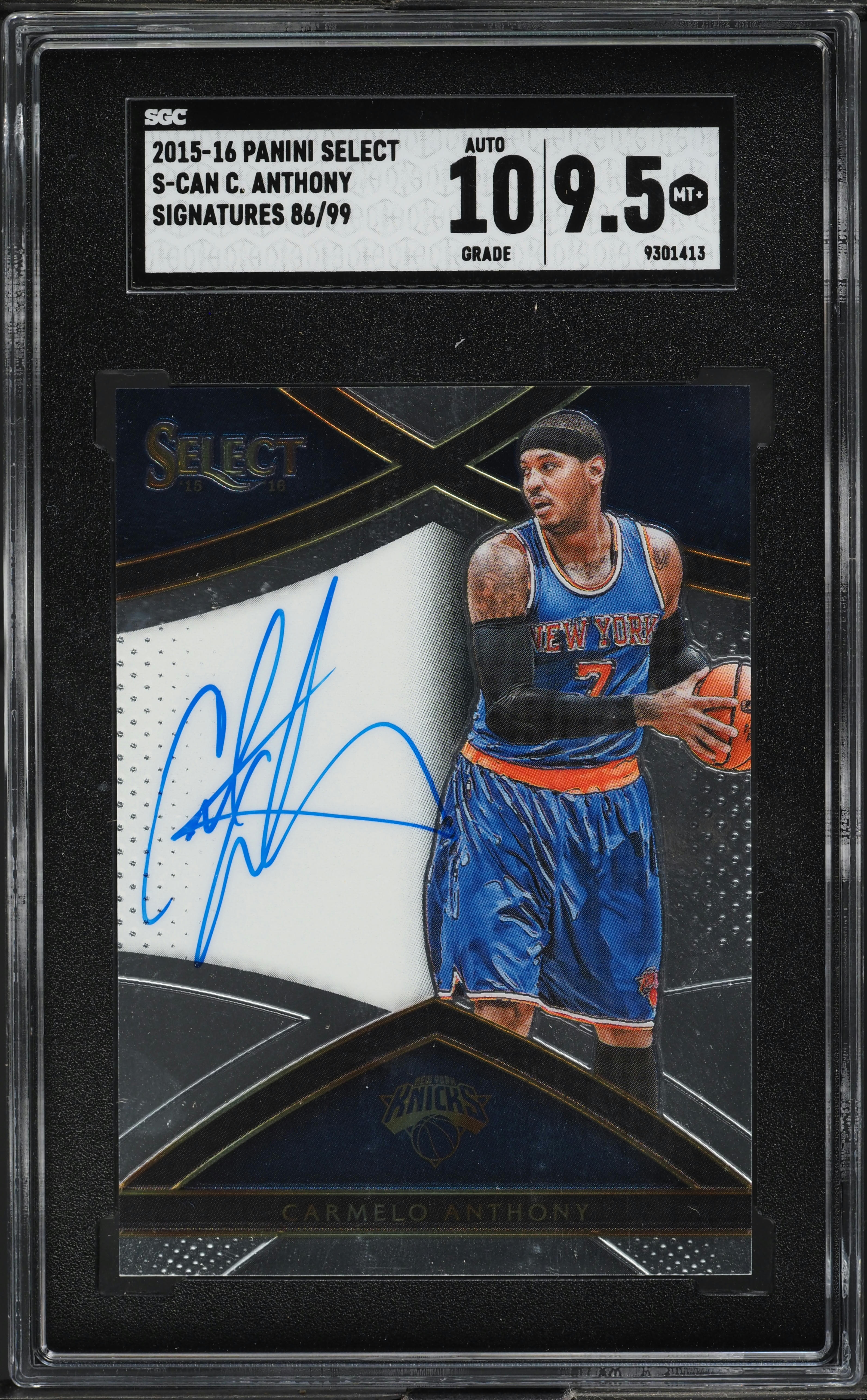 2015 Select Signatures Carmelo Anthony AUTO /99 #S-CAN SGC 9.5 