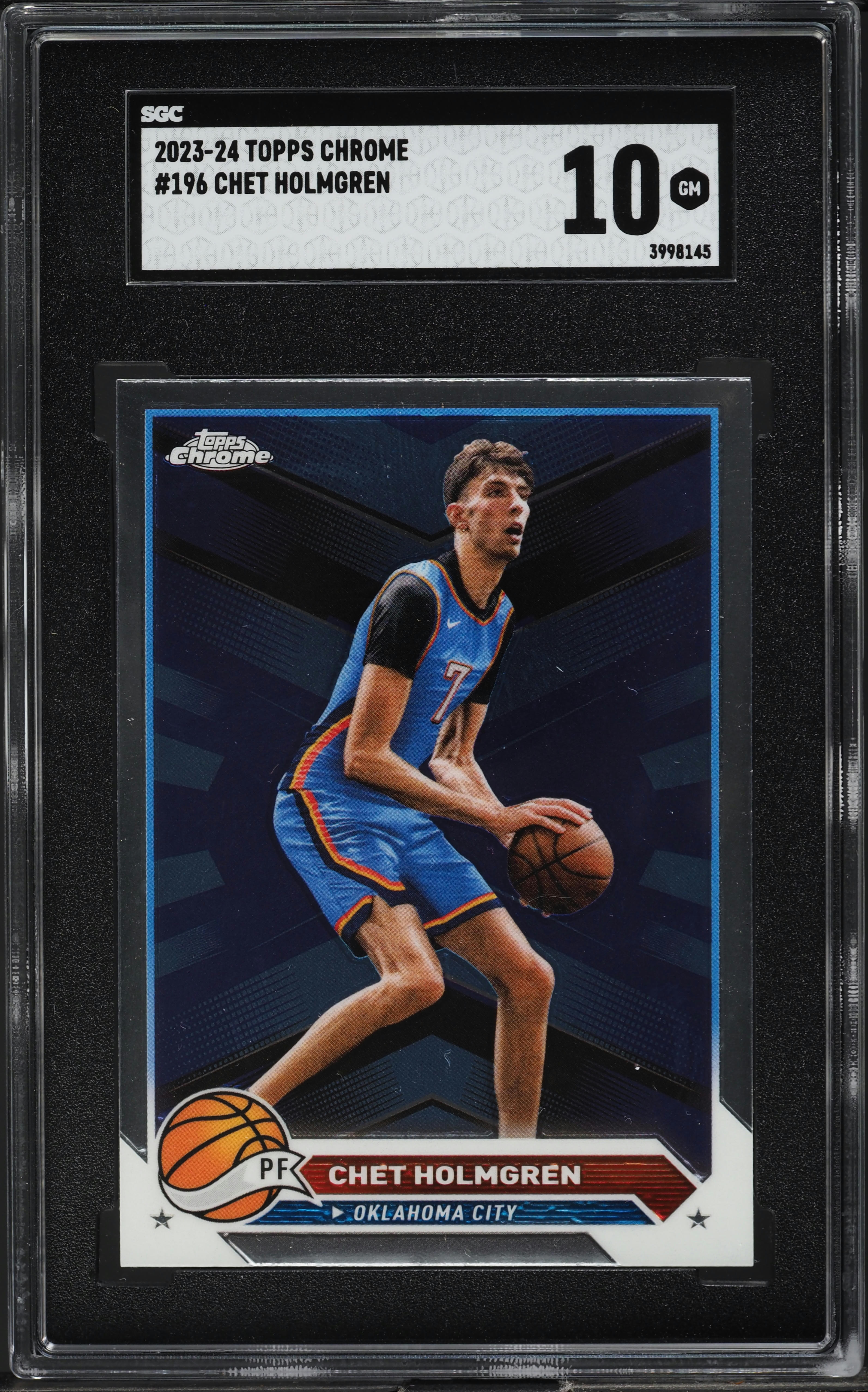 2023 Topps Chrome Chet Holmgren #196 SGC 10 GEM MINT on Fanatics