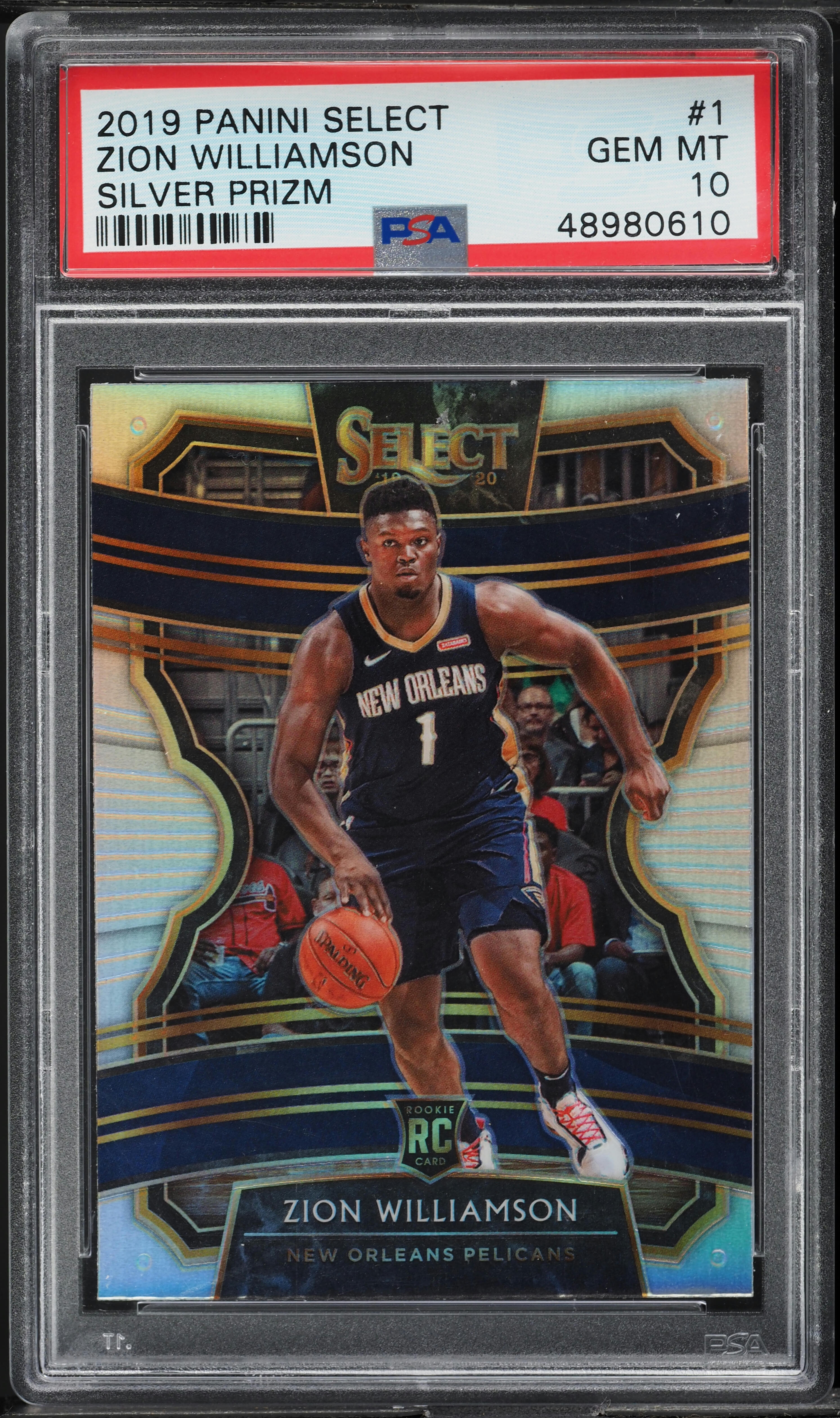 2019 Select Concourse Silver Prizm Zion Williamson ROOKIE #1 PSA