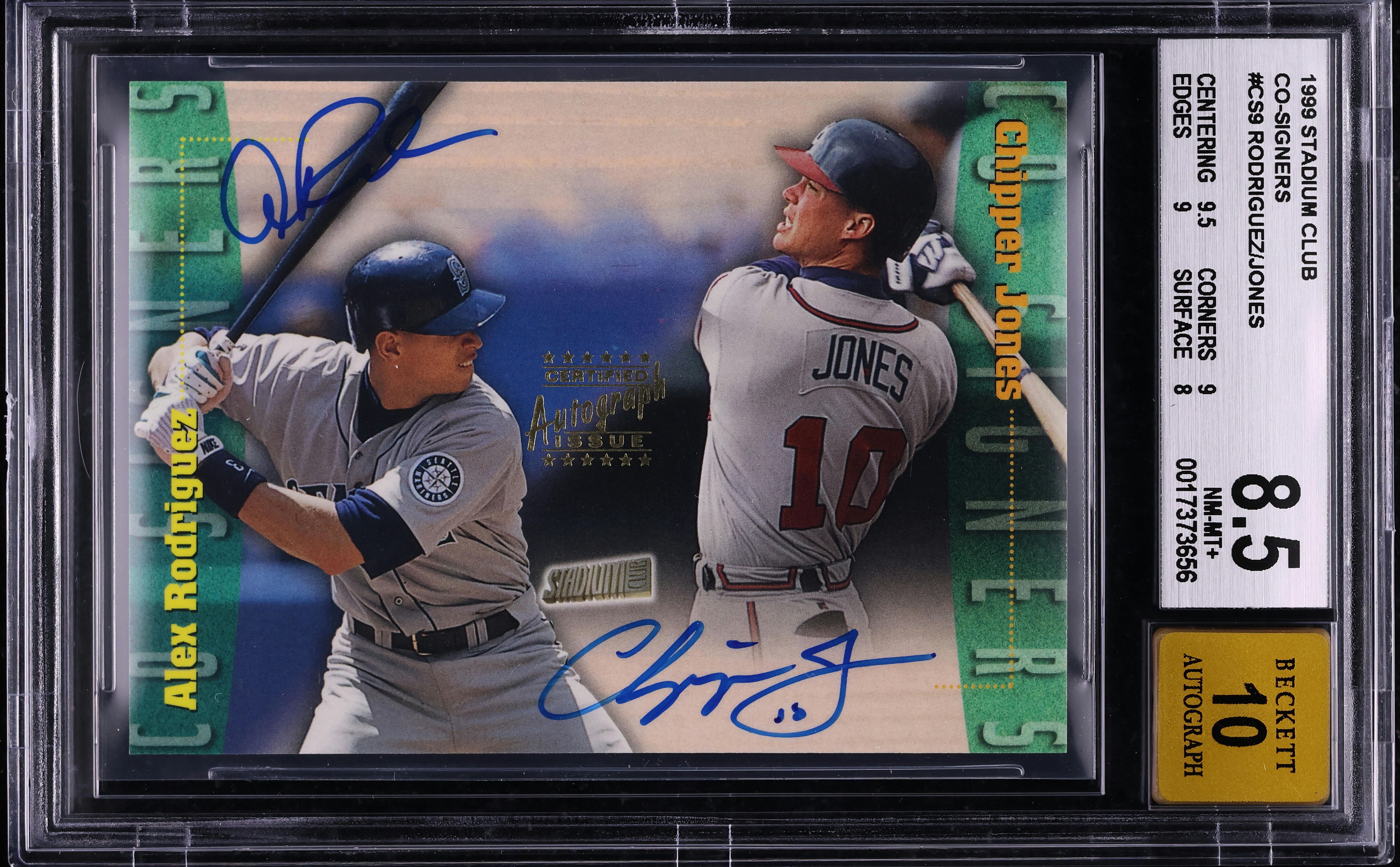 1999 Stadium Club Co-Signers Alex Rodriguez Chipper Jones AUTO