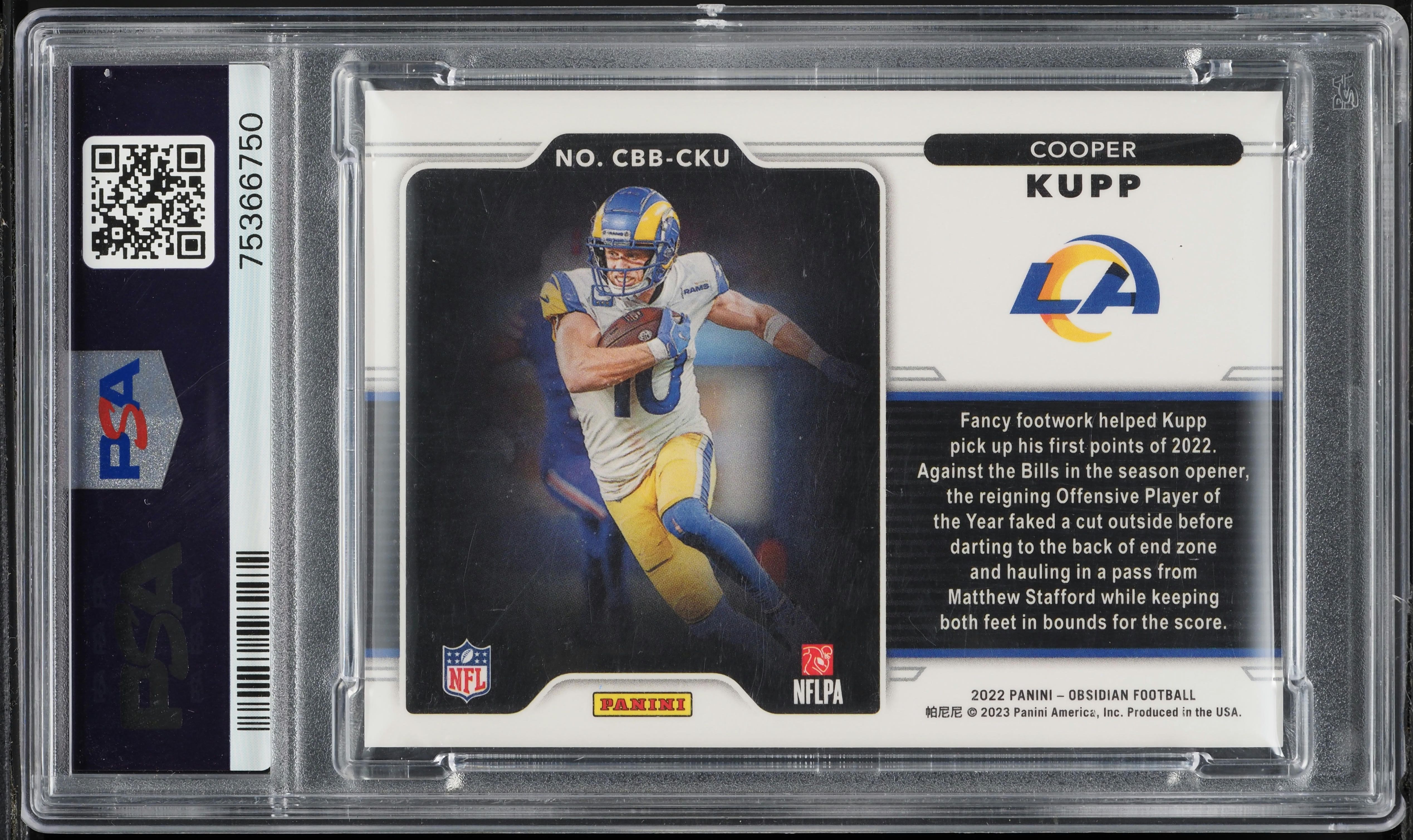 2022 Panini Obsidian Color Blast Black Cooper Kupp #CBBCKU PSA 10