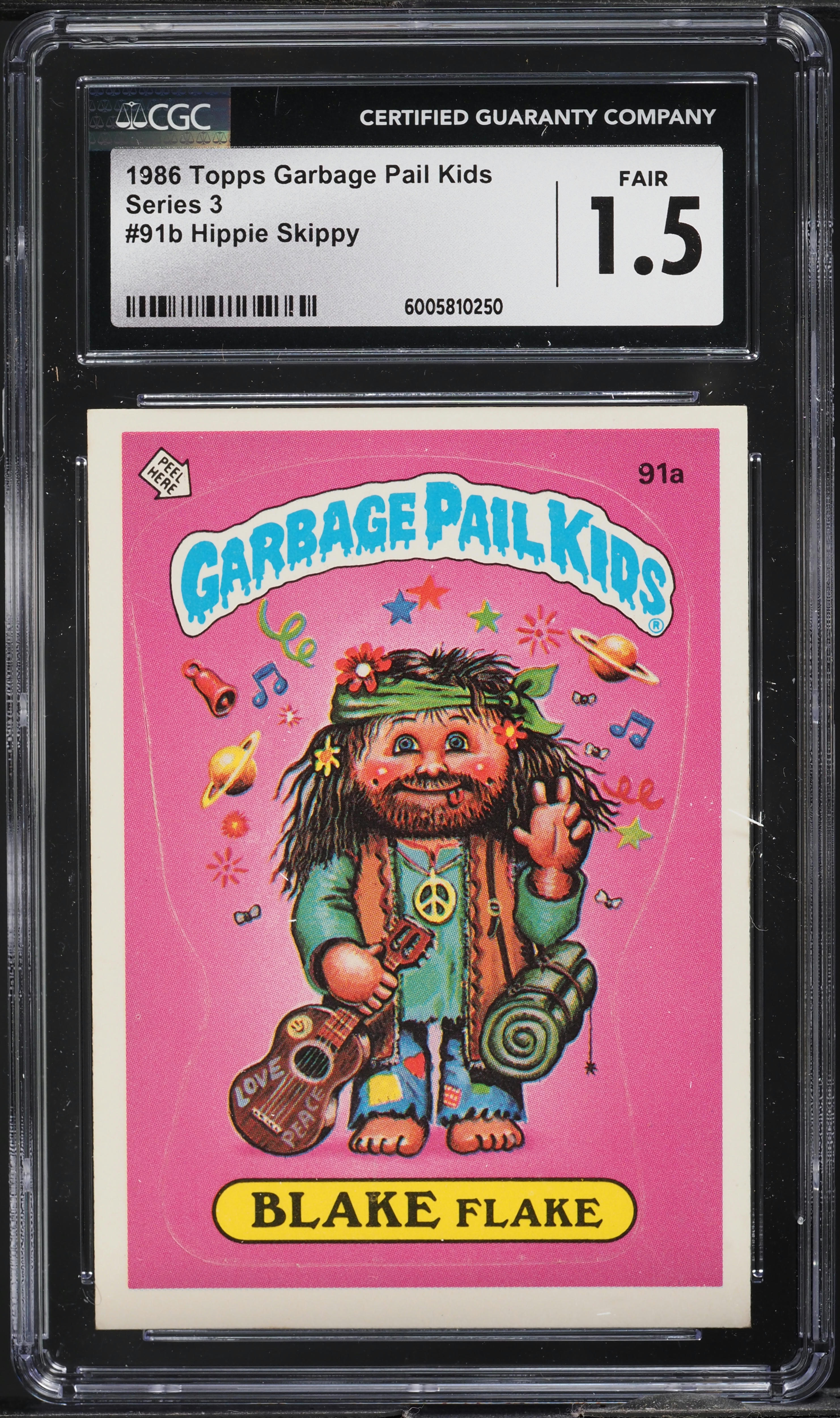 1986 Topps Garbage Pail Kids Stickers Series 3 Hippie Skippy #91b