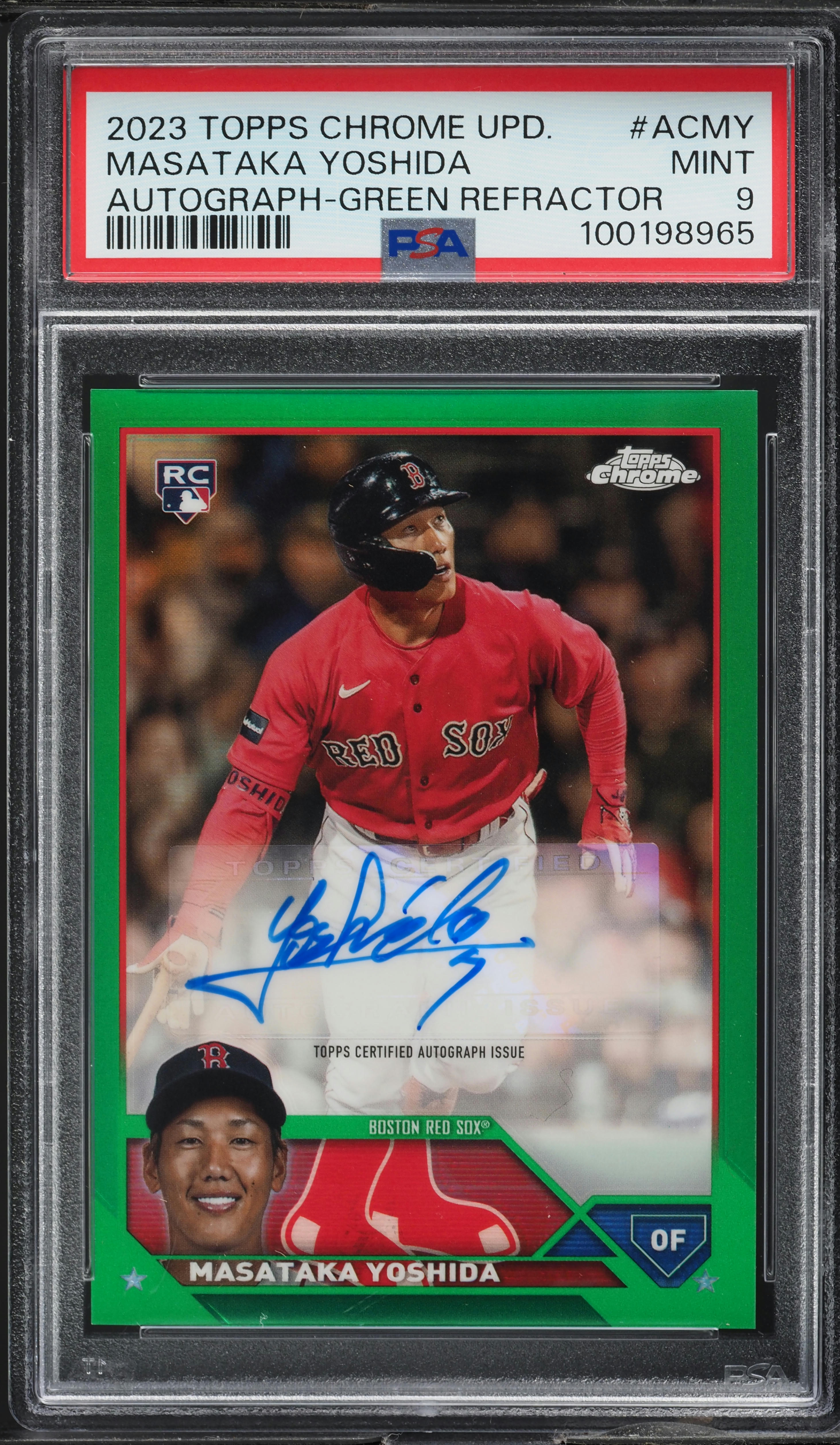 Topps chrome 吉田 RC auto 2023 Topps Chrome Update Green Refractor Masataka Yoshida RC AUTO