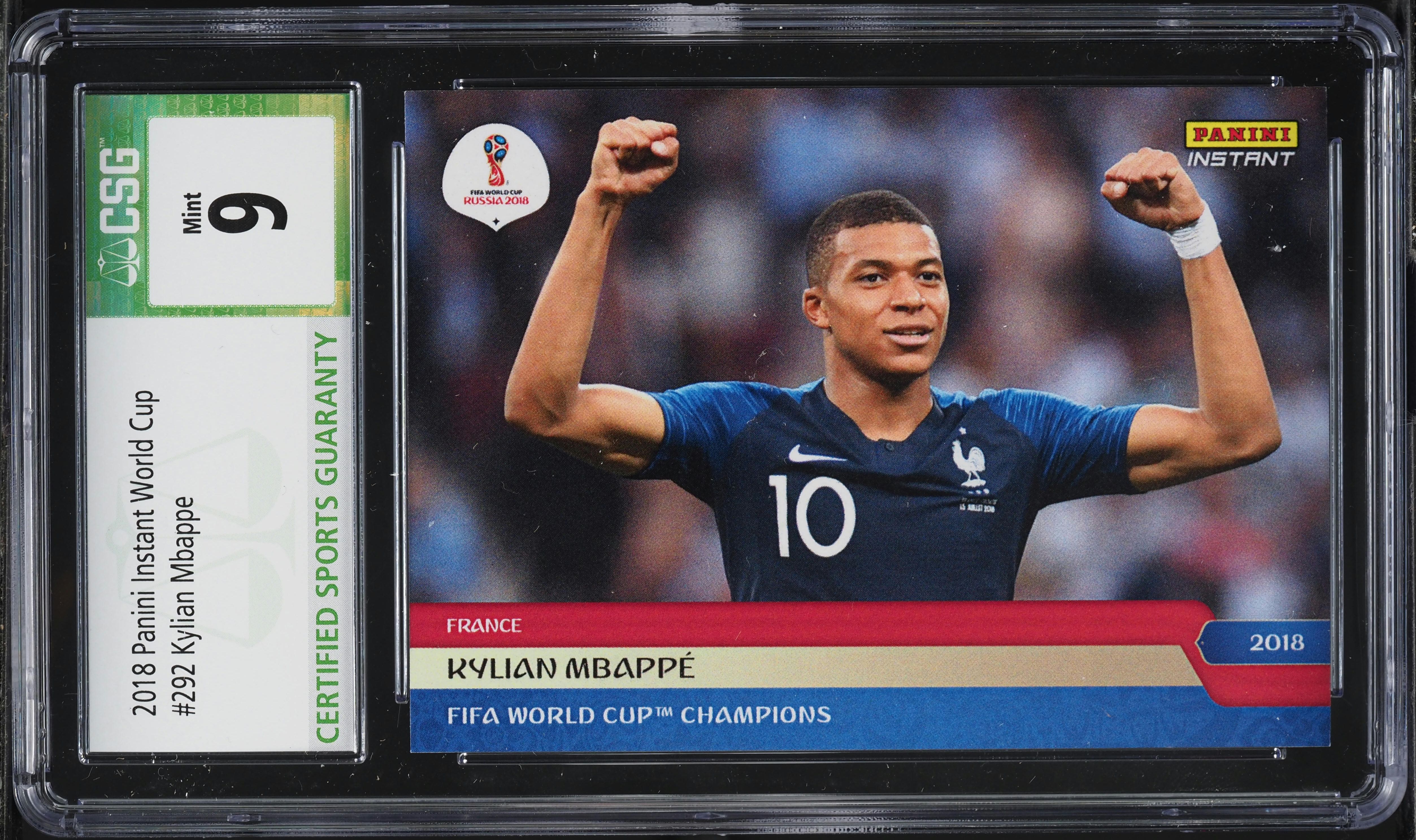 2018 Panini Instant World Cup Kylian Mbappe ROOKIE /495 #292 CSG 9
