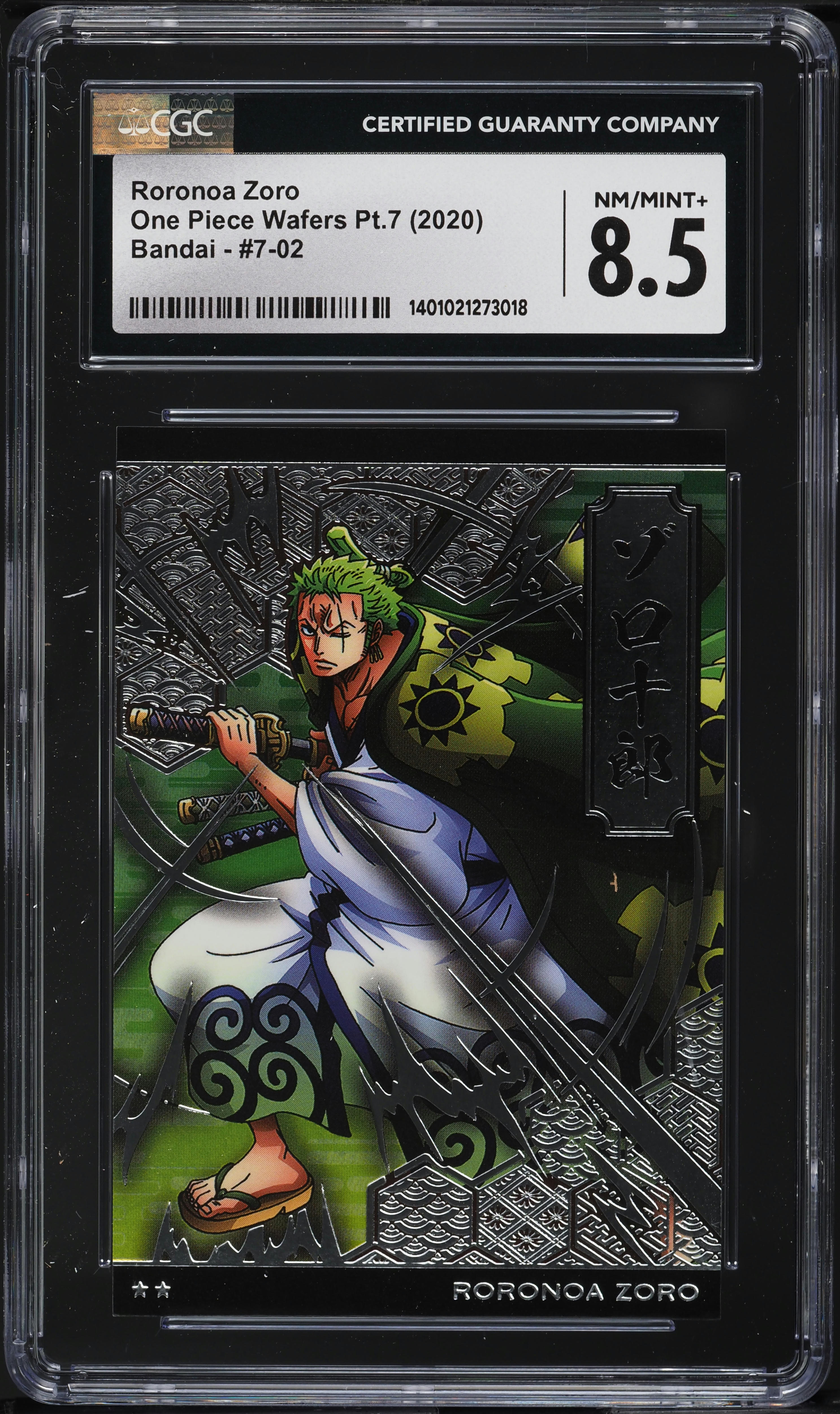 2020 One Piece Wafers Japanese Pt. 7 Roronoa Zoro #02 CGC 8.5 NM