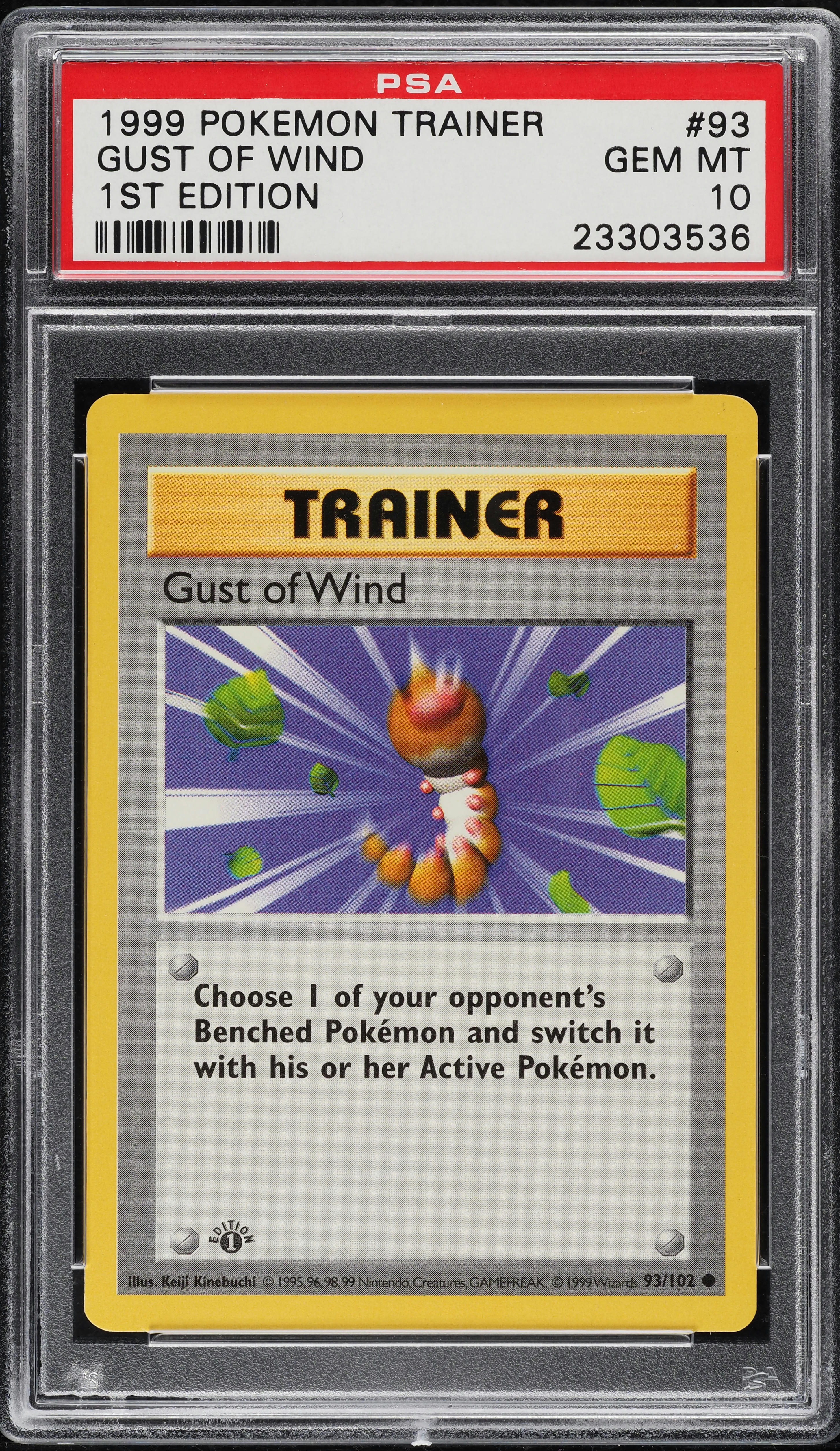 trainer gust of wind pokemon card value 93/102 Base Set TCG In Protective Pe  The Game Experts Choose 1 of your opponents Benched Pokemon and switch it with his/her Active Pokemon. 1999 Pokemon Base Set Shadowless