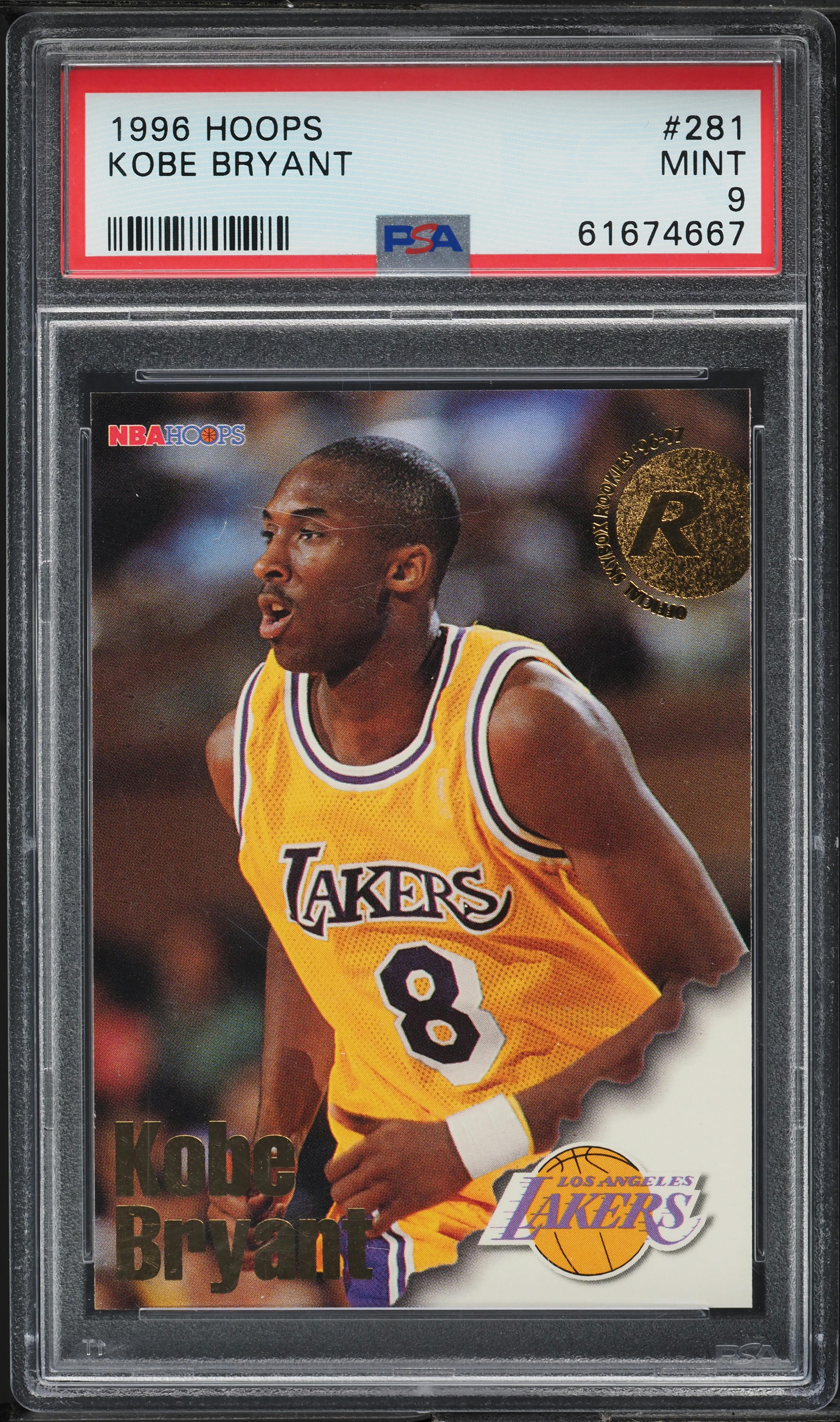 1996 Hoops Kobe Bryant ROOKIE #281 PSA 9 MINT on Fanatics Collect