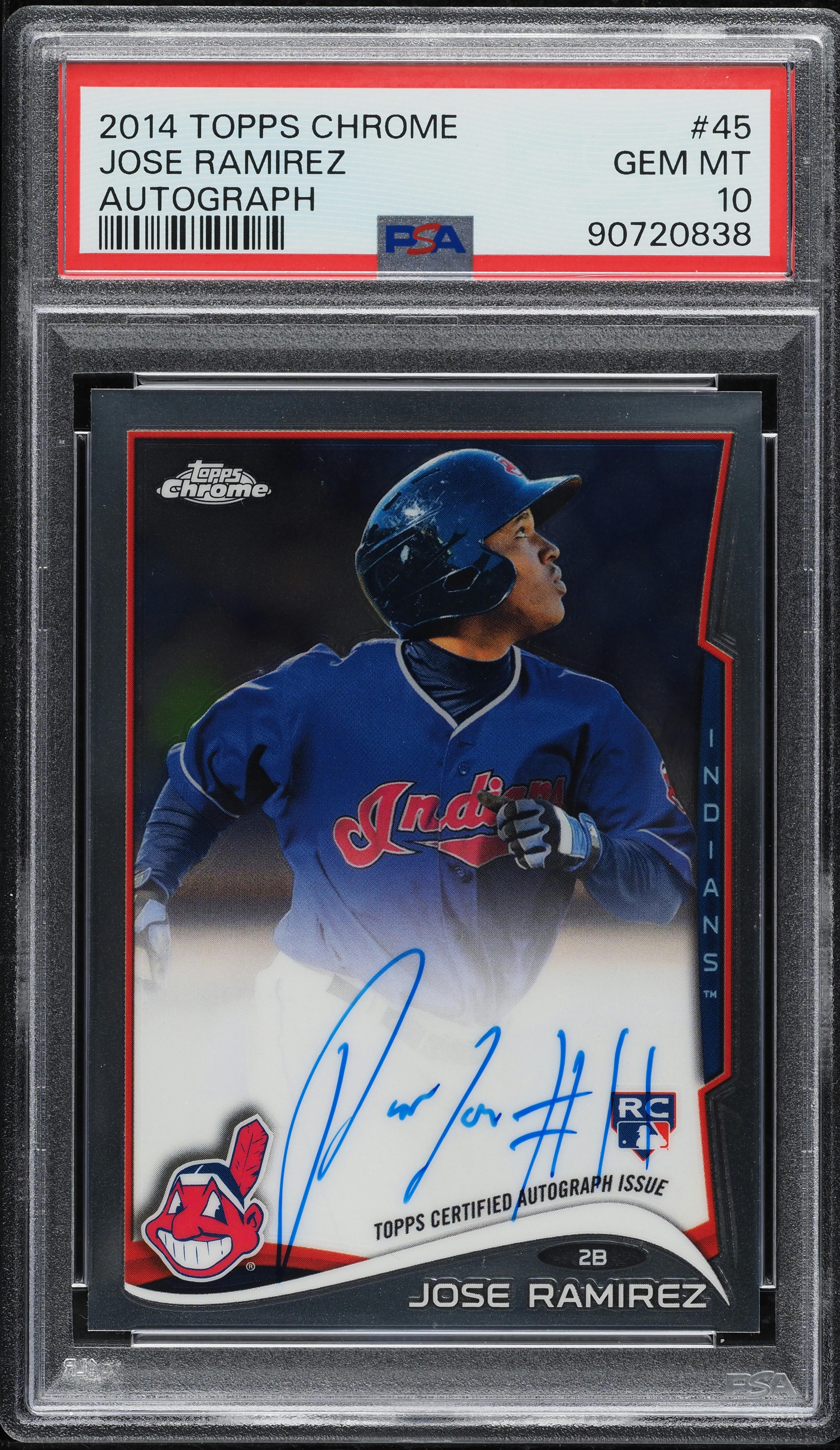 2014 Topps Chrome Jose Ramirez ROOKIE AUTO #45 PSA 10 GEM MINT on ...