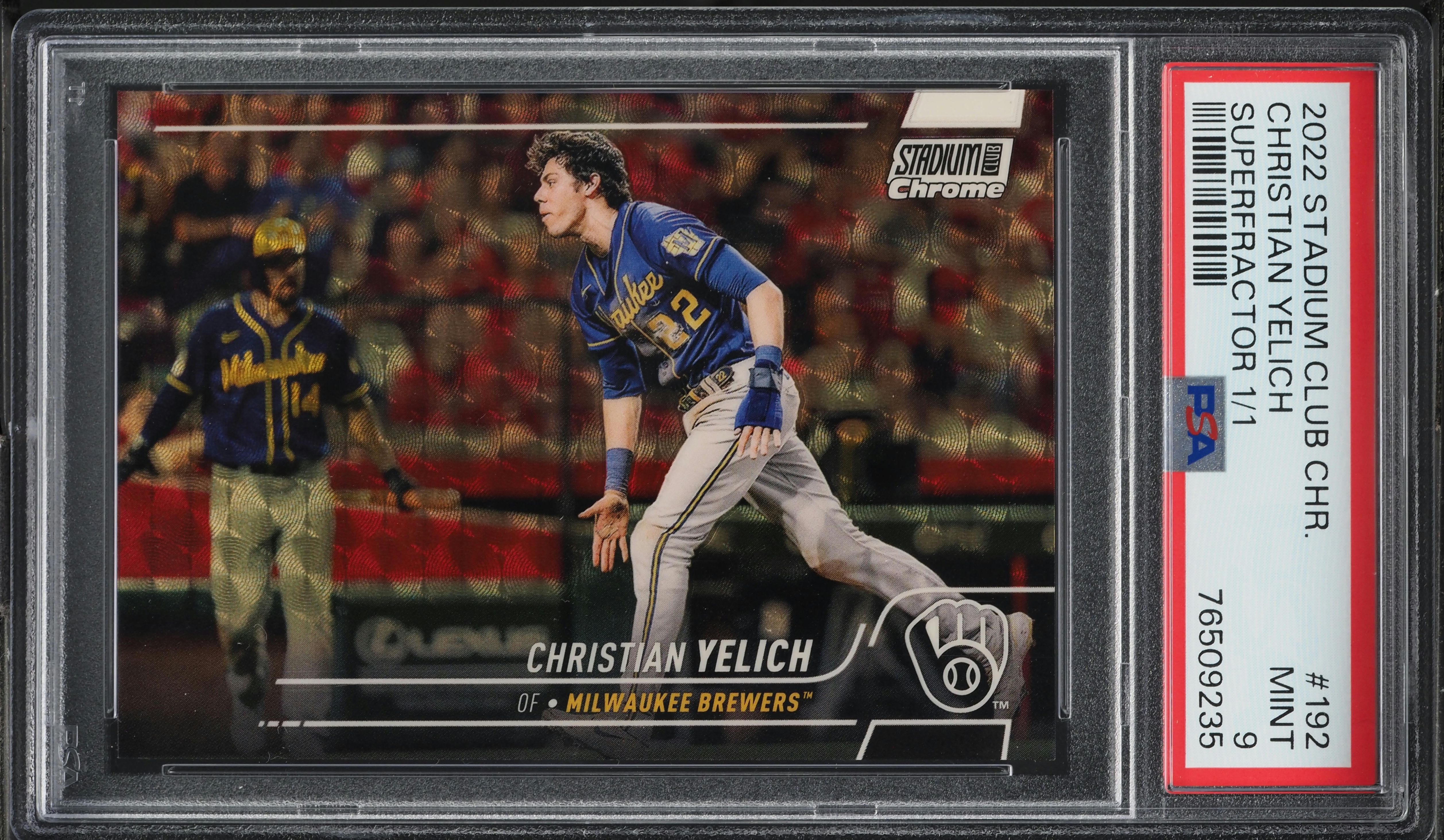 2022 Stadium Club Chrome Superfractor Christian Yelich 1/1 #192