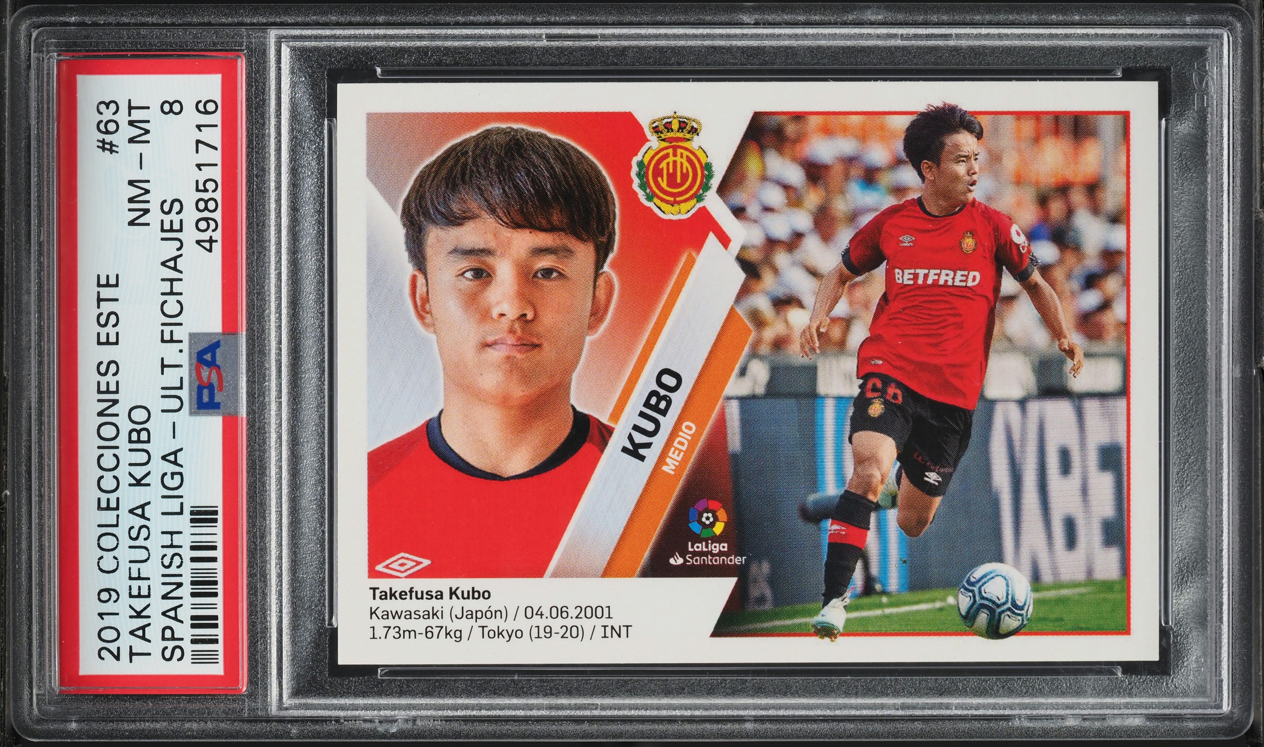 2019 Panini Colecciones Este La Liga Takefusa Kubo ROOKIE #63 PSA