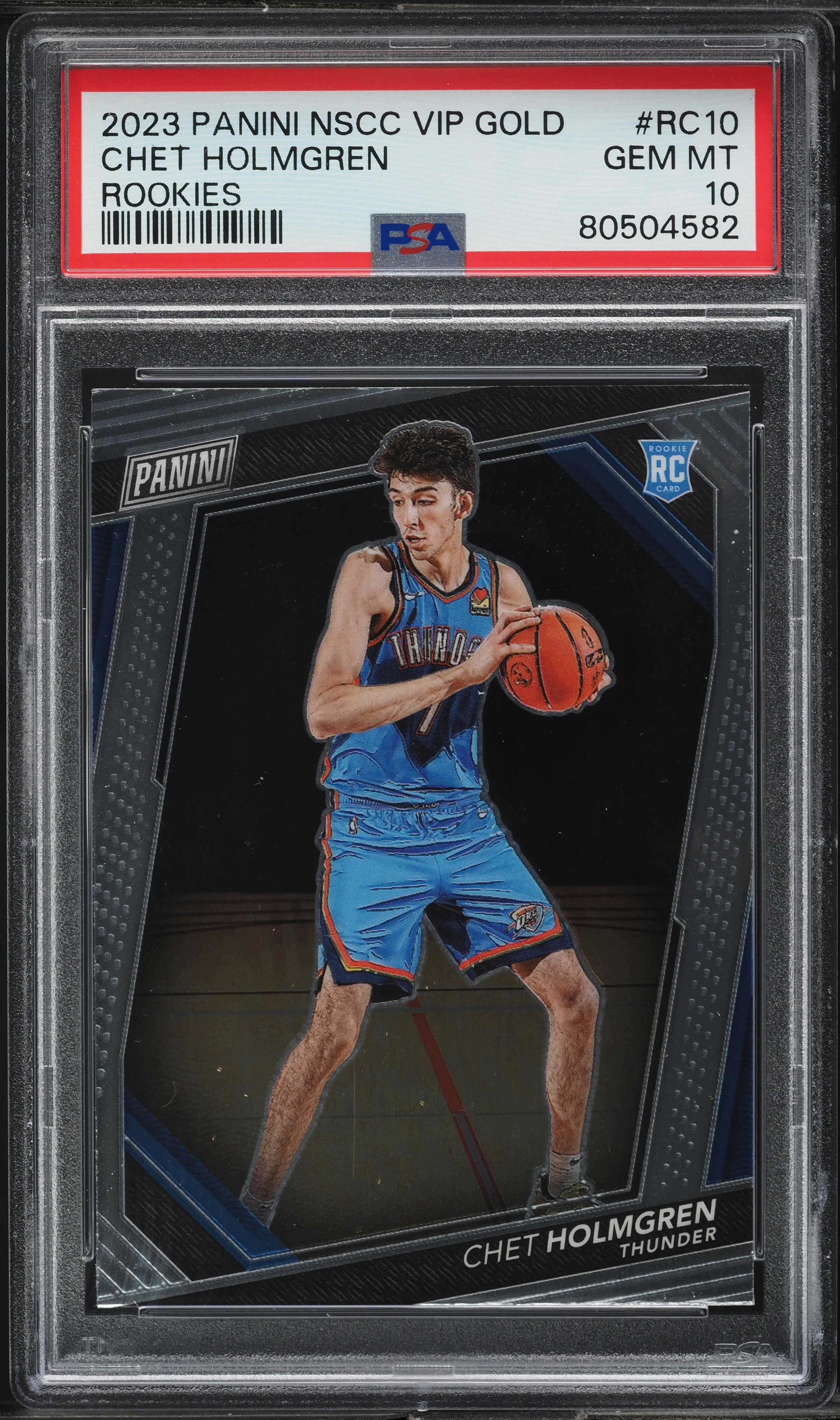 2023 Panini National VIP Gold Chet Holmgren ROOKIE #RC10 PSA 10
