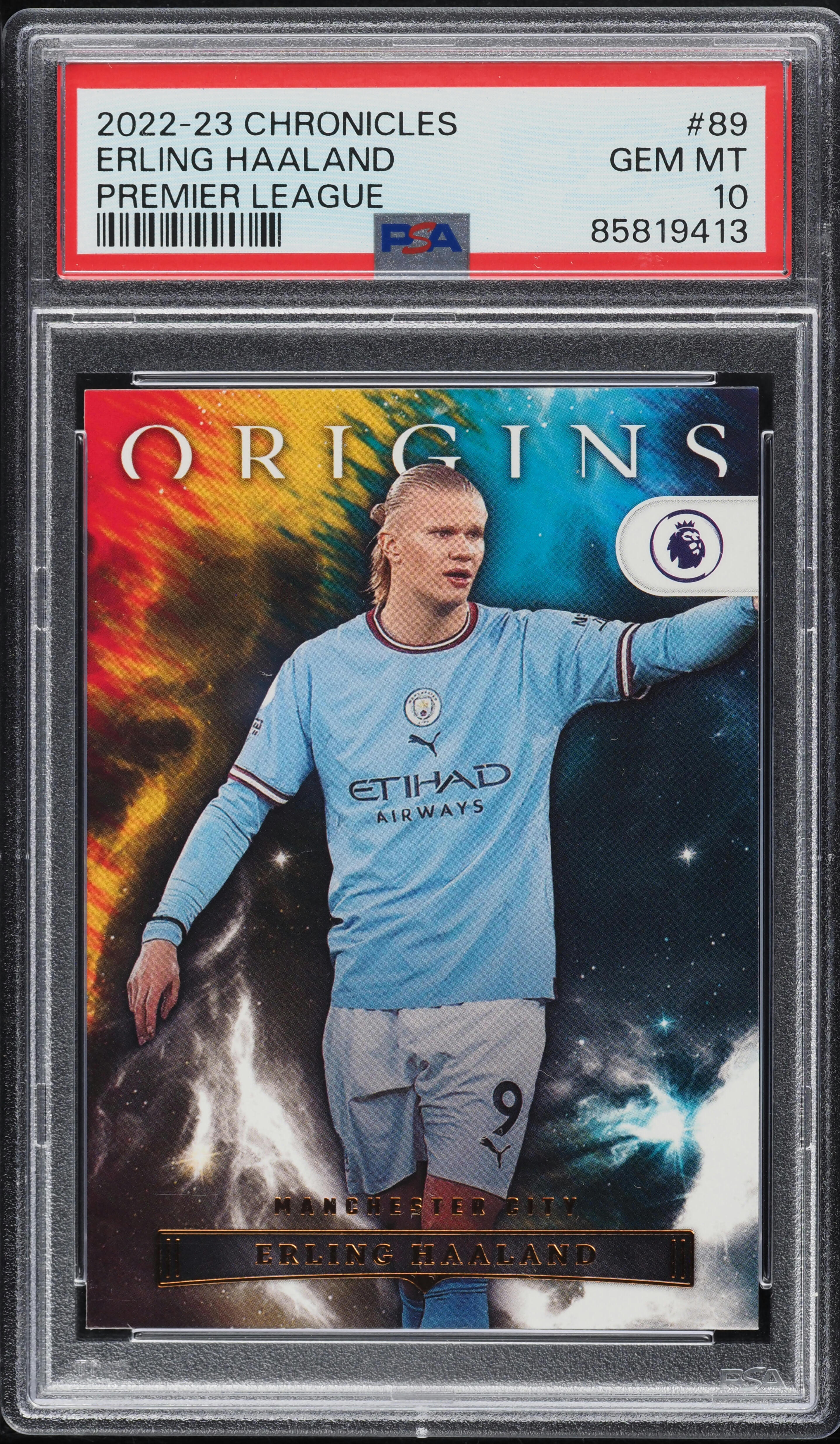 2022 Panini Chronicles Premier League Erling Haaland #89 PSA 10