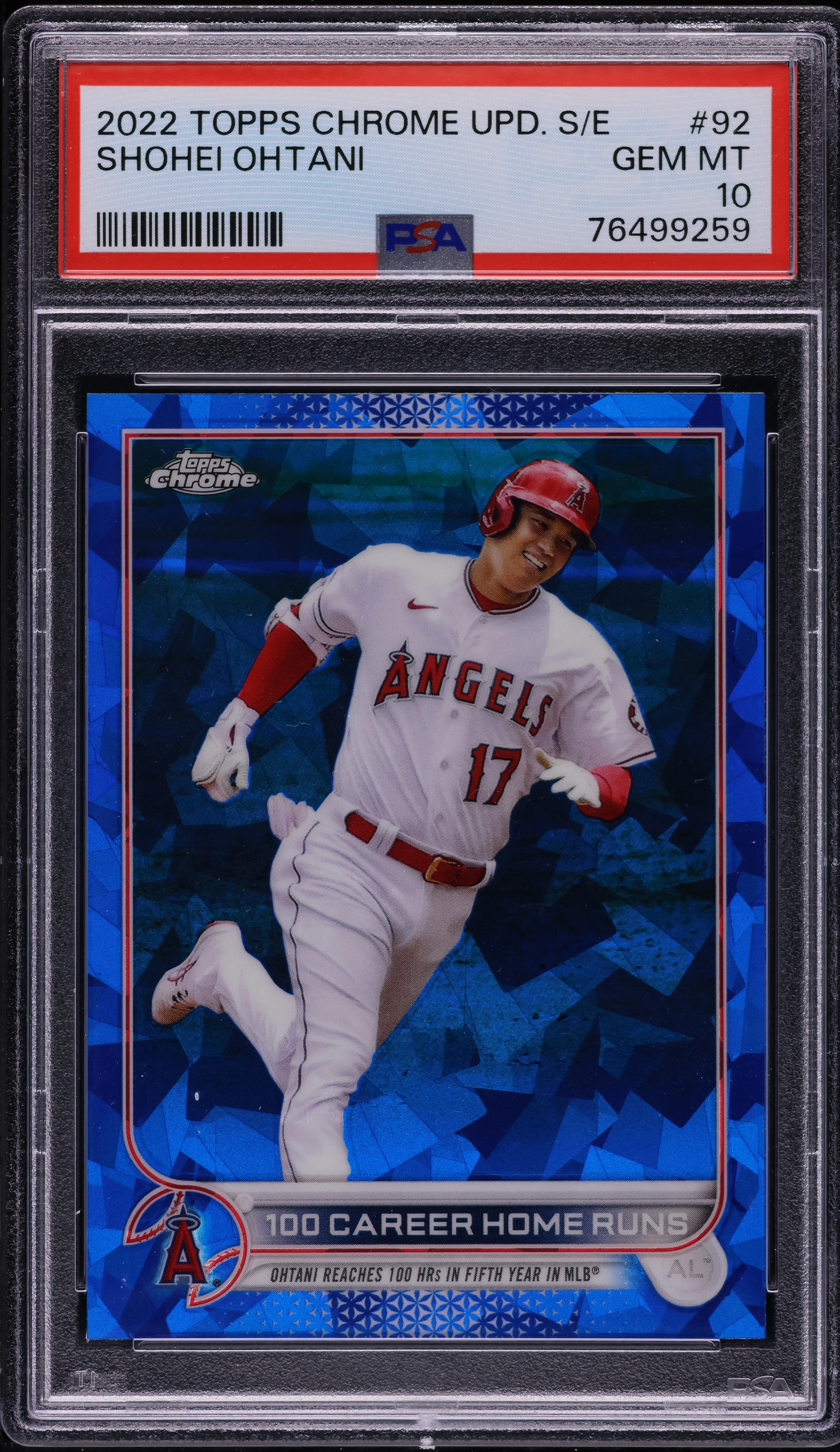 2022 Topps Chrome Update Sapphire Edition Shohei Ohtani #92 PSA 10