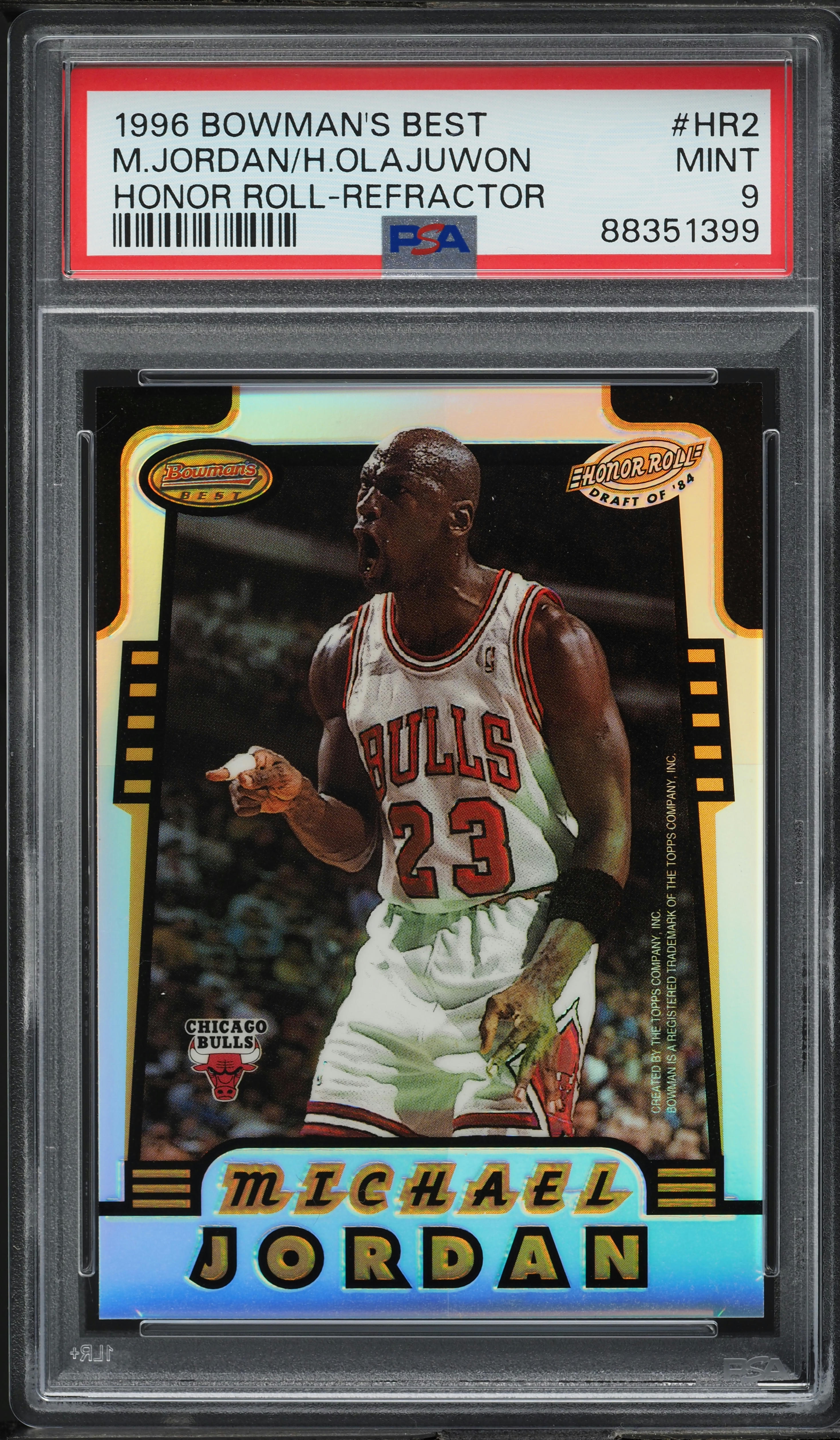 1996 Bowman's Best Honor Roll Refractor Michael Jordan Hakeem